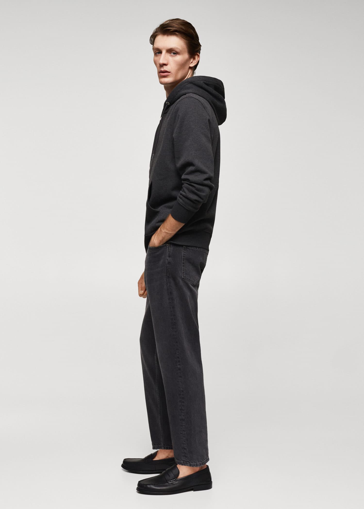 Sudadera algodón capucha cremallera