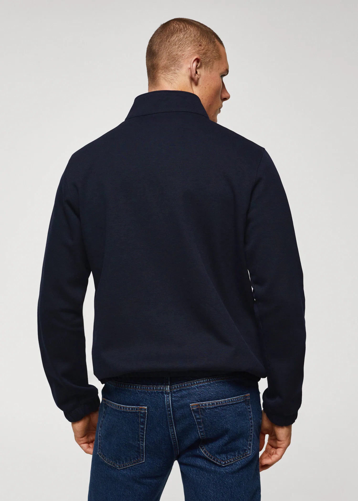 Sudadera algodón cuello cremallera