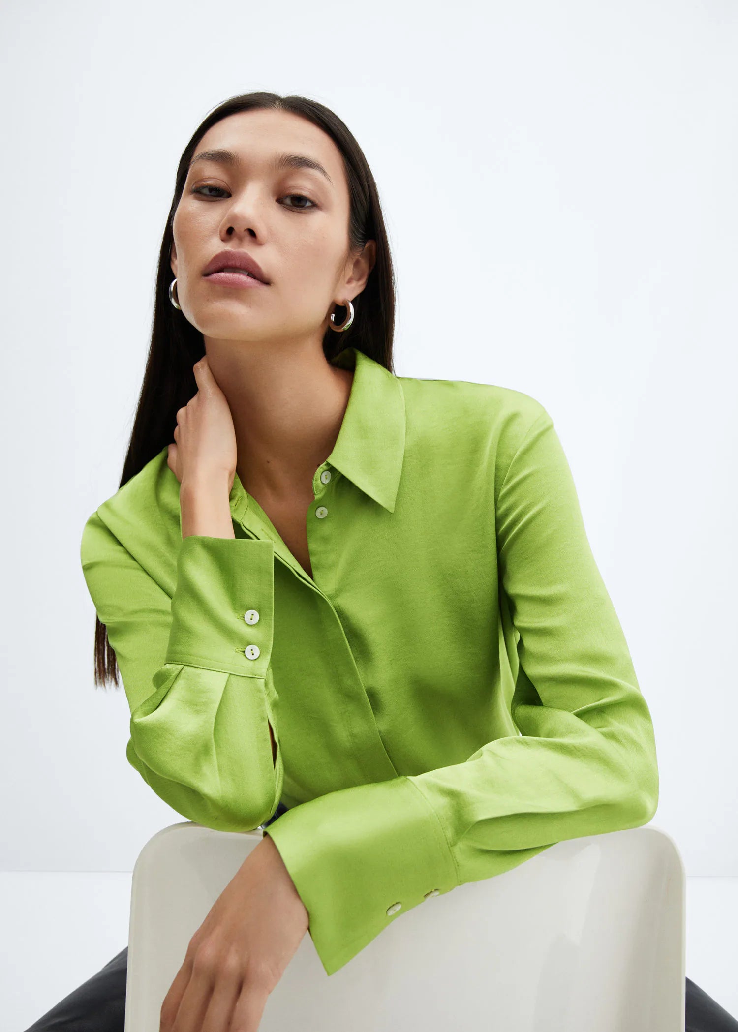 Camisa fluida satinada