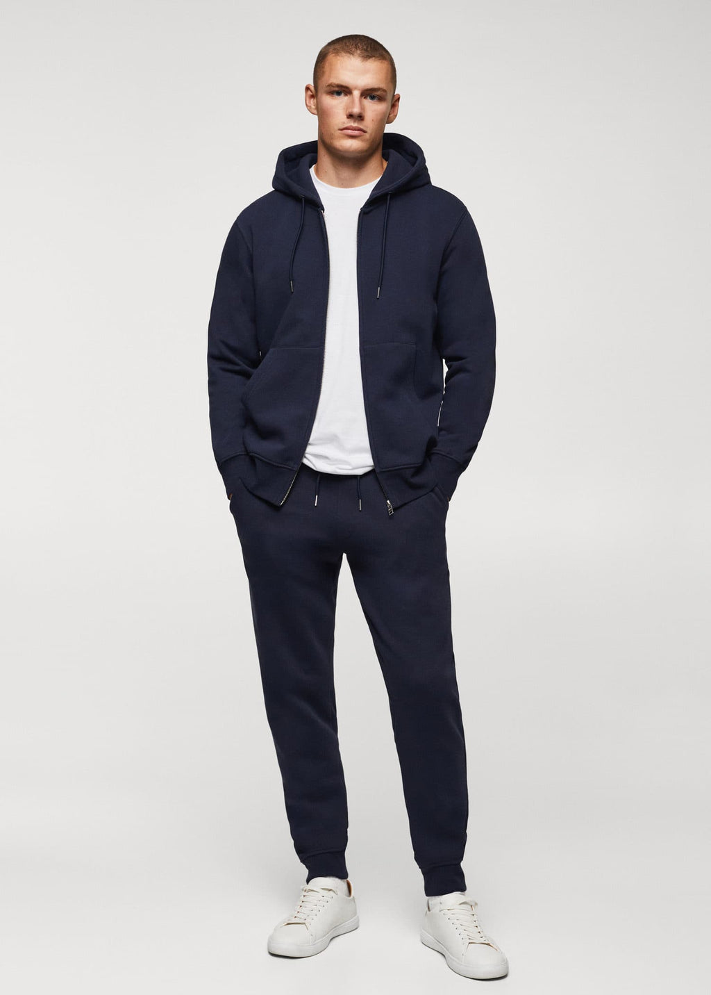 Sudadera algodón capucha cremallera