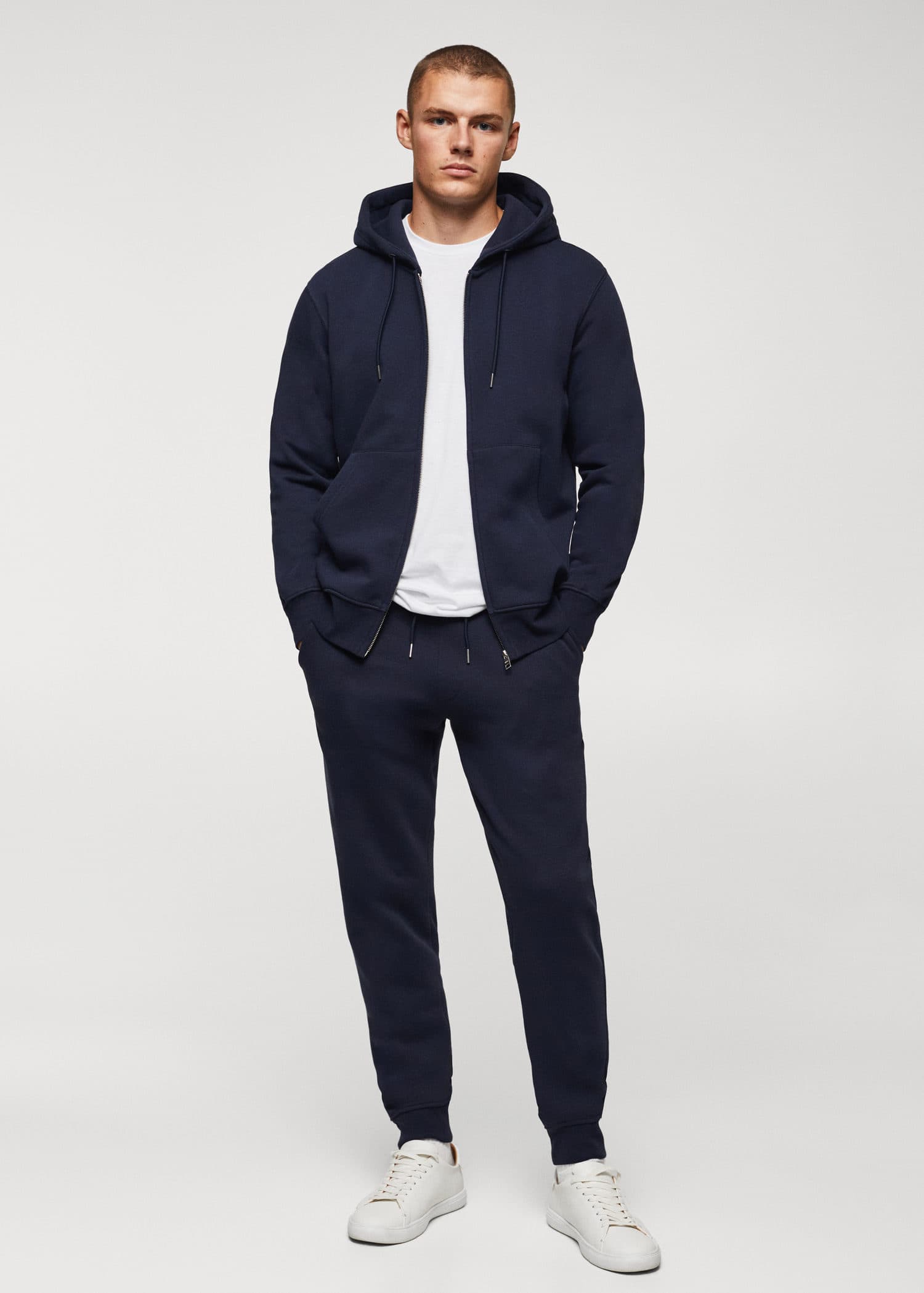 Sudadera algodón capucha cremallera