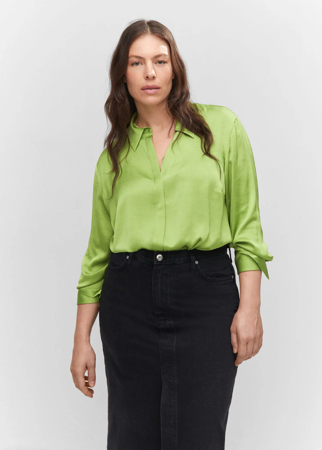 Camisa fluida satinada
