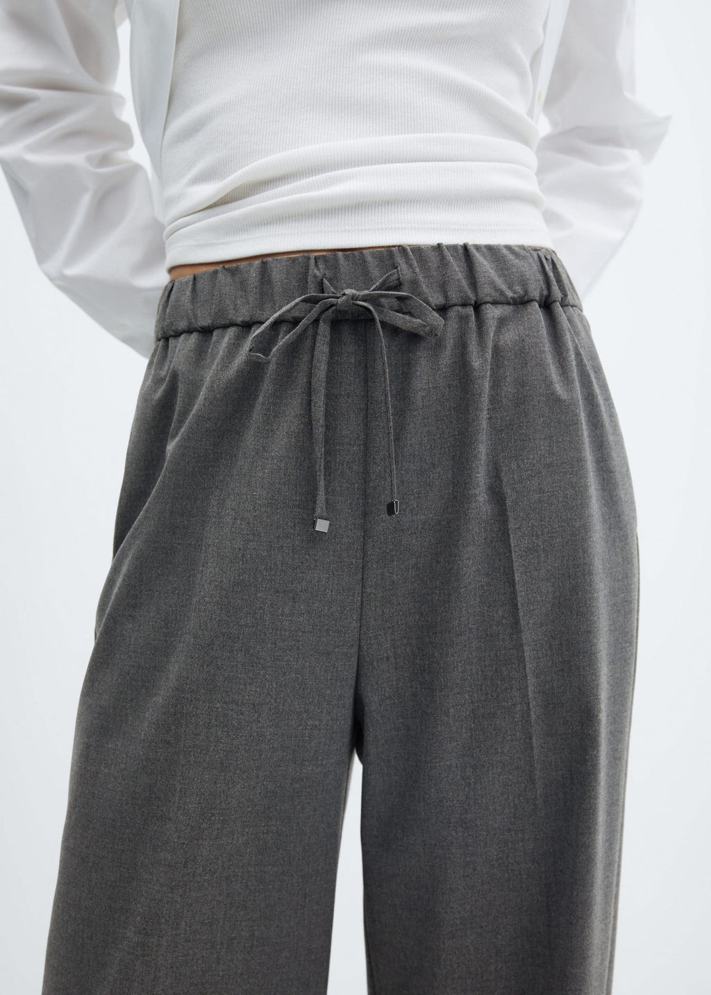 Pantalón wideleg cintura elástica