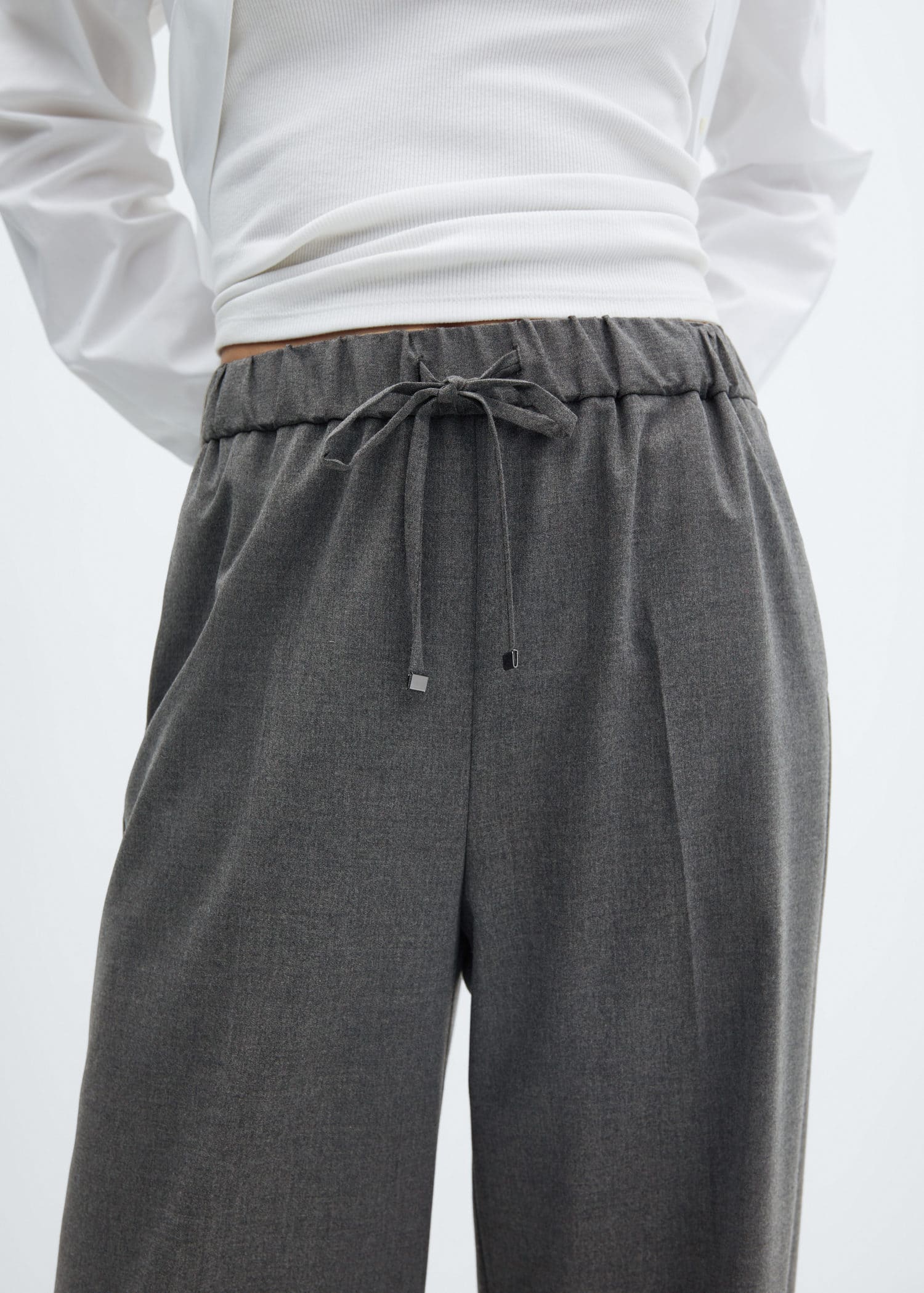 Pantalón wideleg cintura elástica