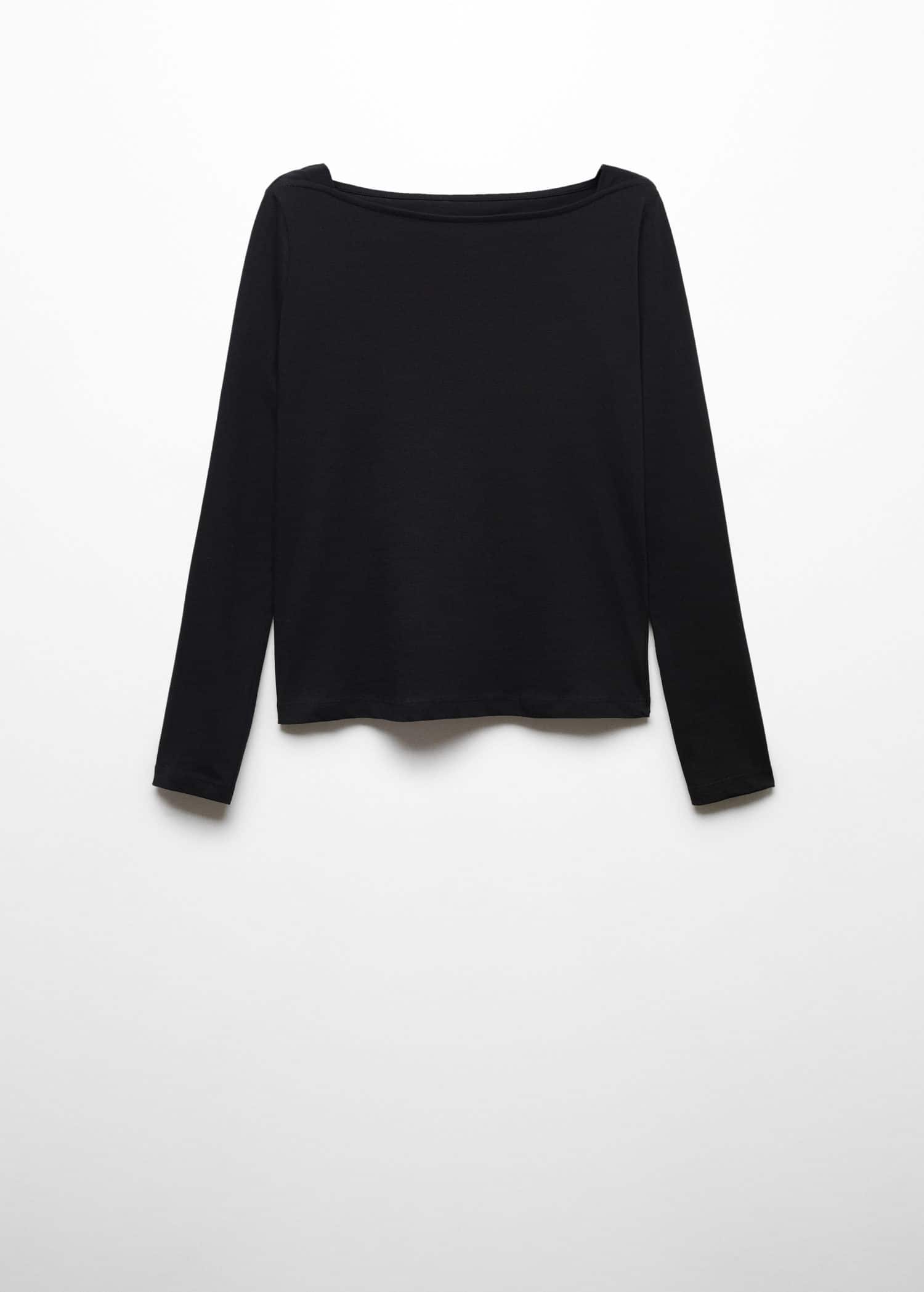 Camiseta cuello barco algodón