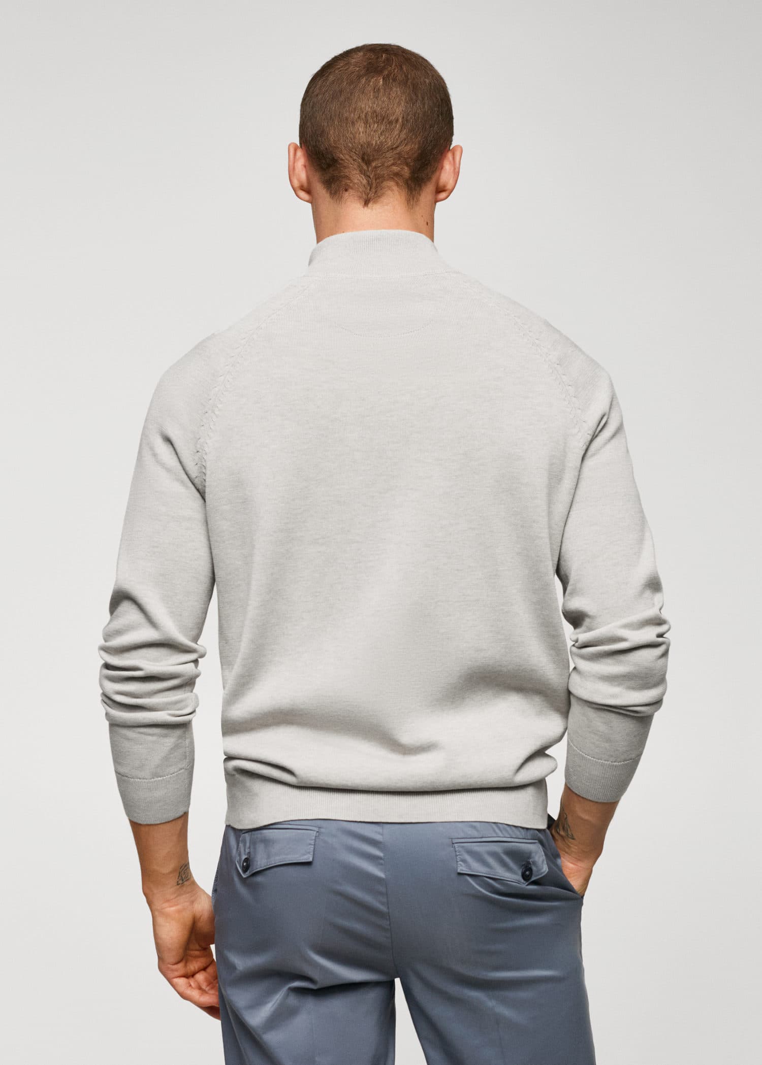 Jersey algodón cuello cremallera