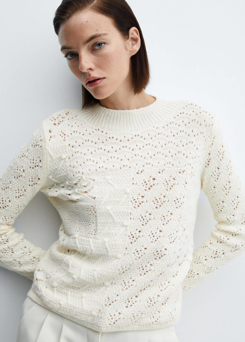 Jersey mezcla crochet punto calado