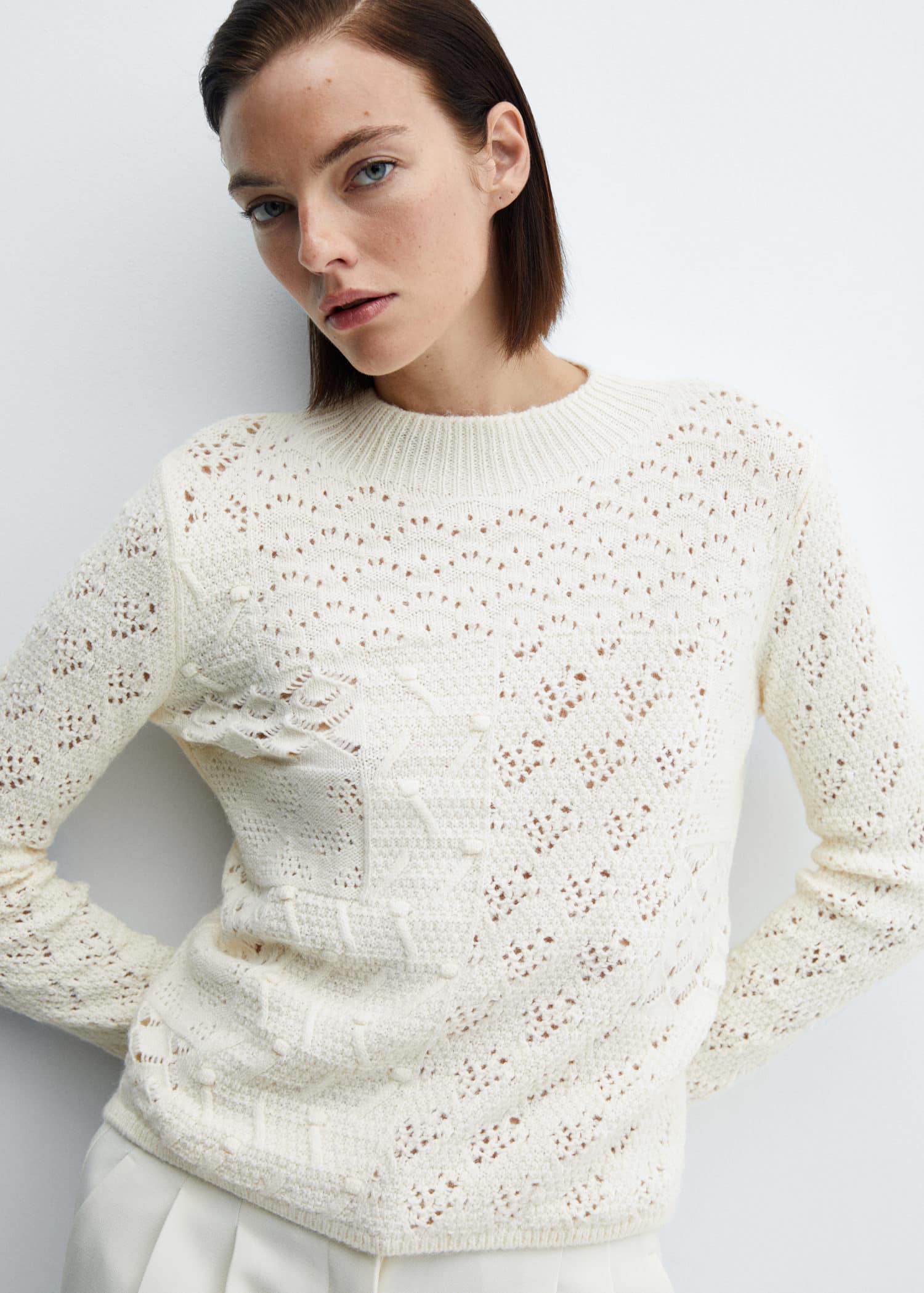 Jersey mezcla crochet punto calado