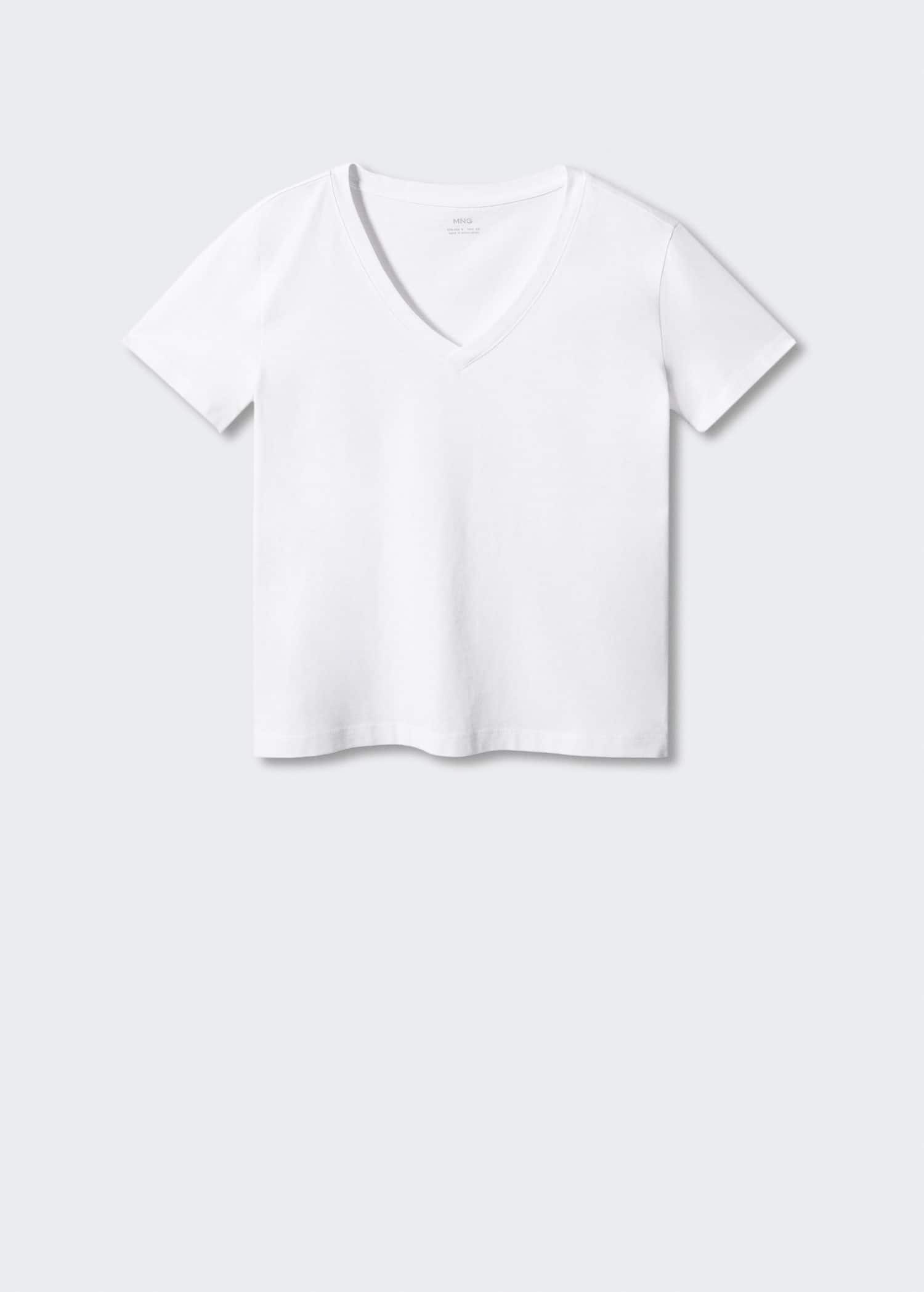 Camiseta algodón cuello pico