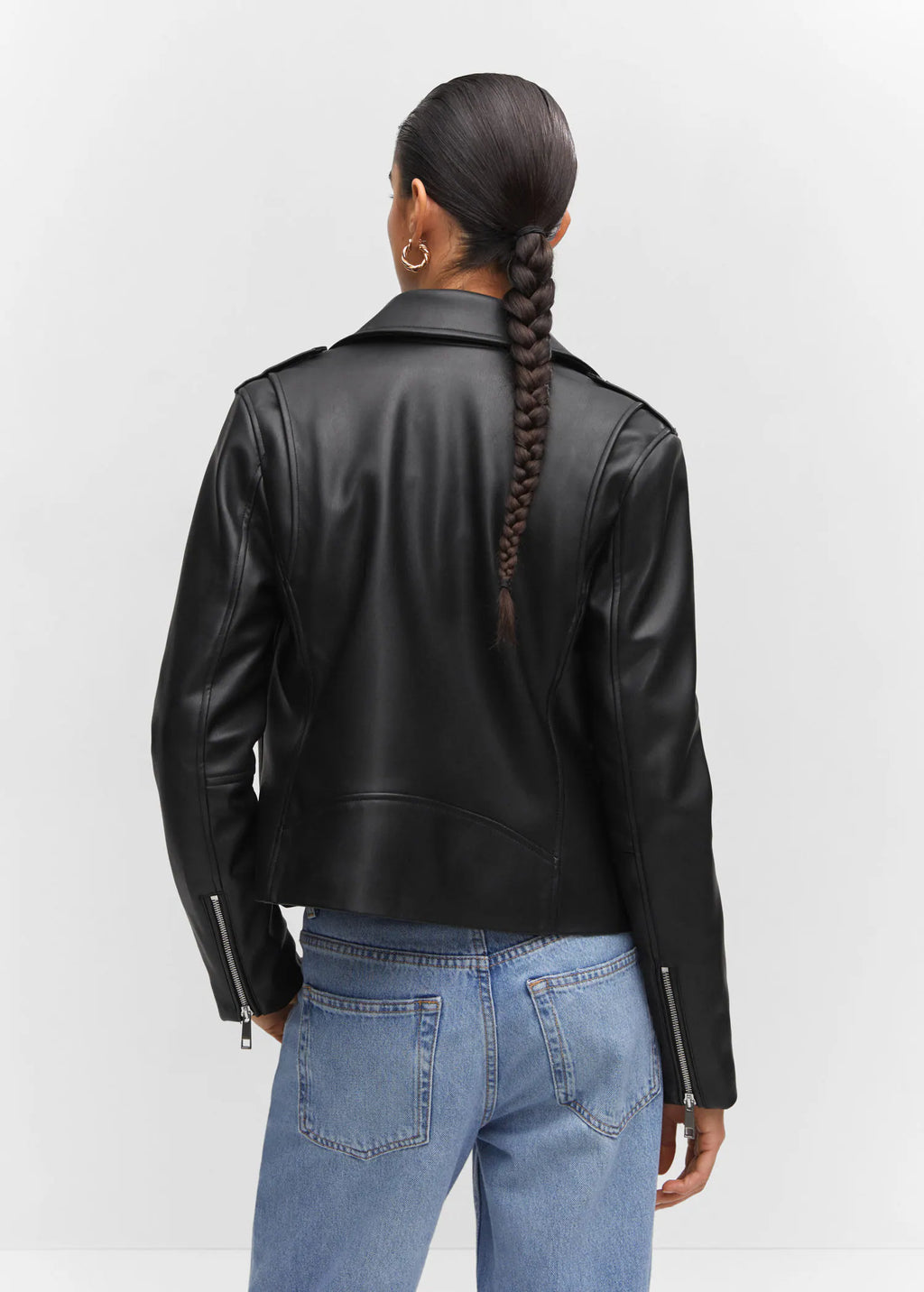 Cazadora biker efecto piel