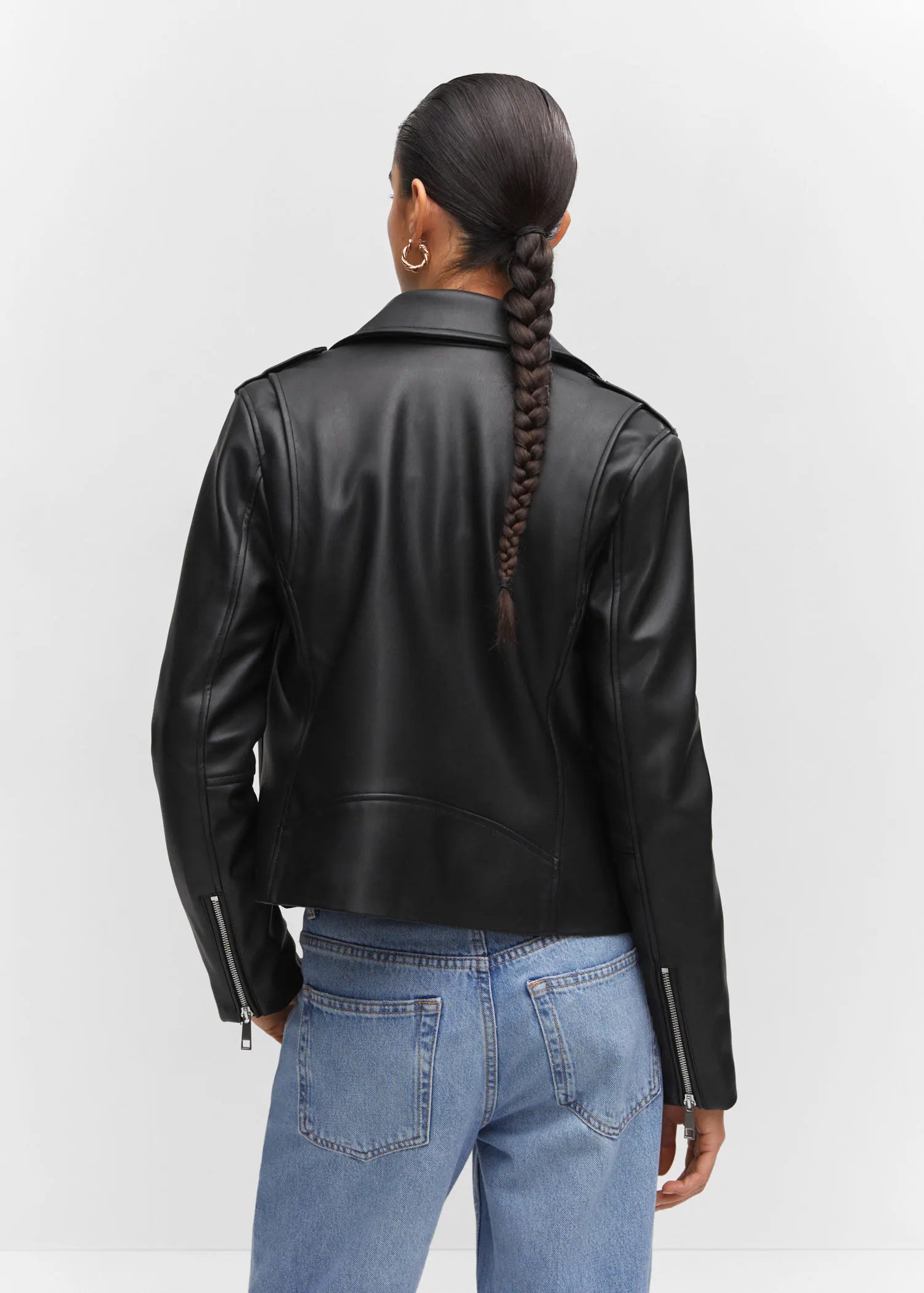 Cazadora biker efecto piel