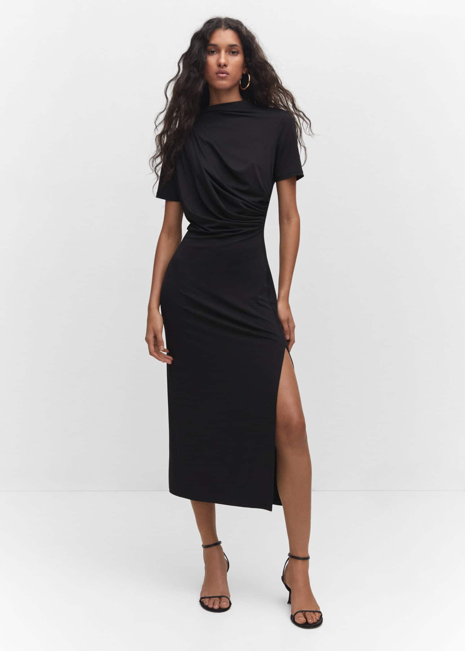 Vestido punto detalle drapeado