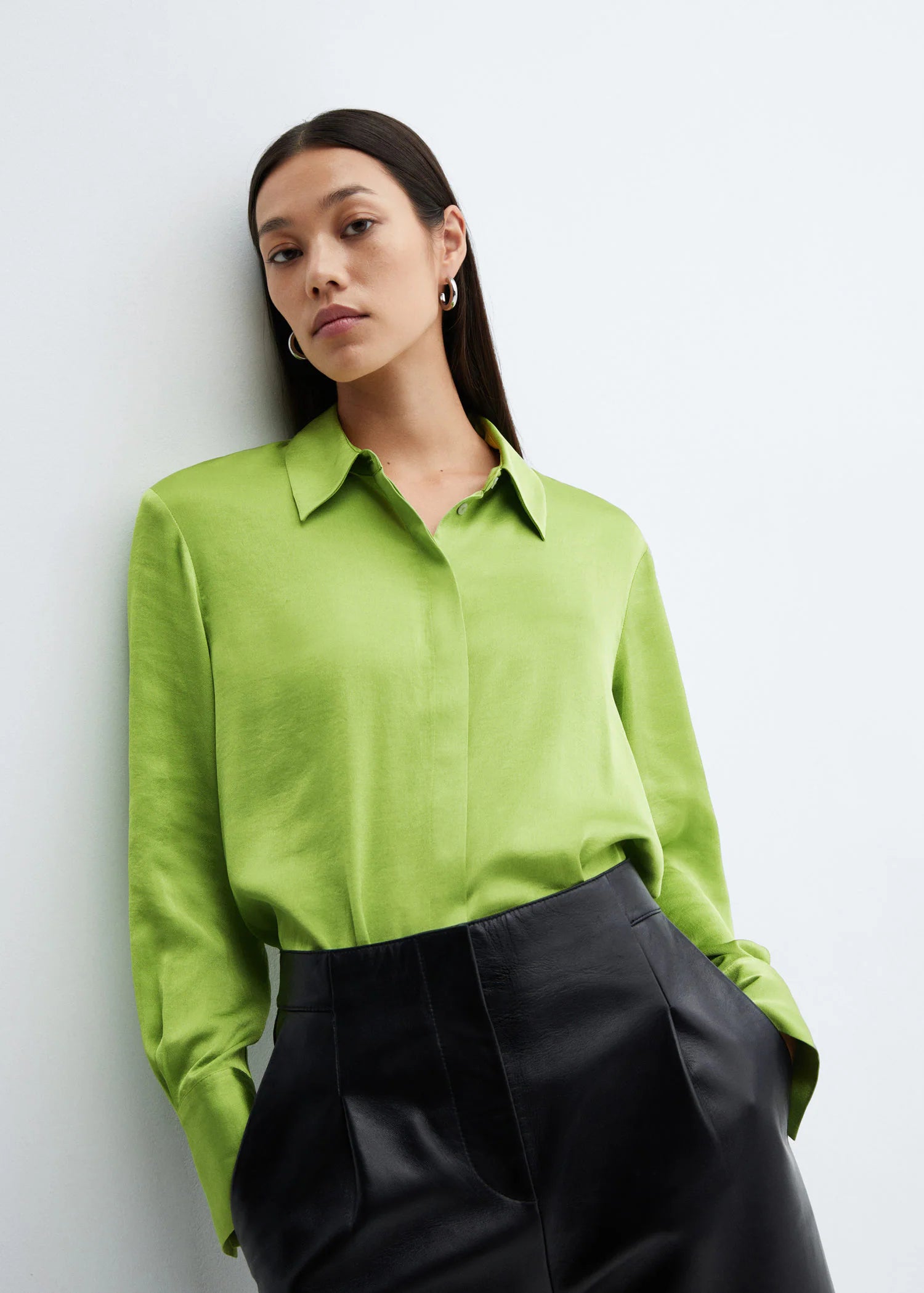 Camisa fluida satinada