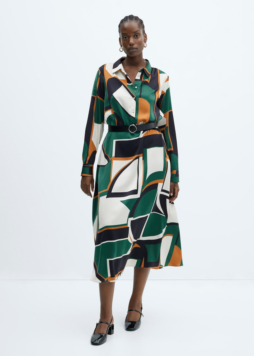 Vestido camisero geométrico