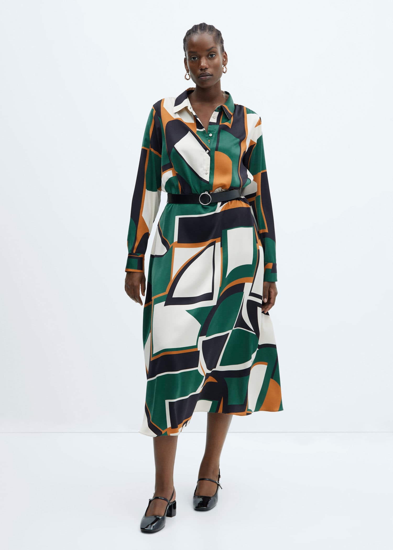 Vestido camisero geométrico