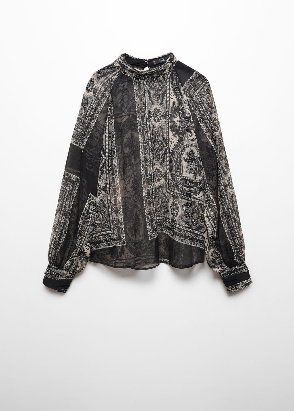Blusa semitransparente estampada