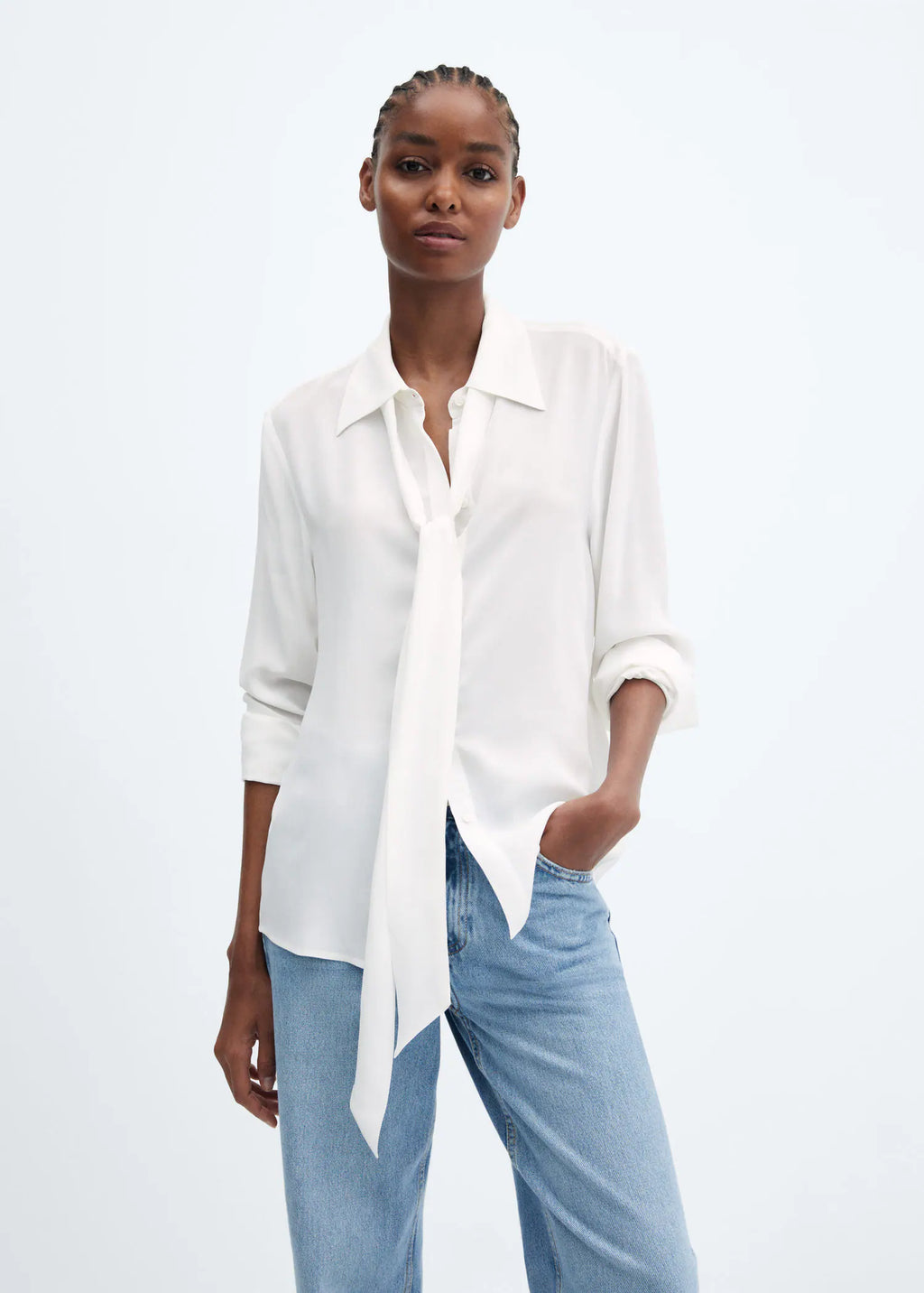 Blusa lazo cuello