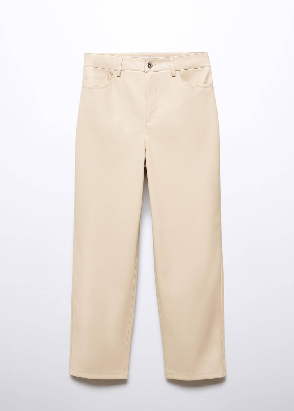 Pantalón recto efecto piel