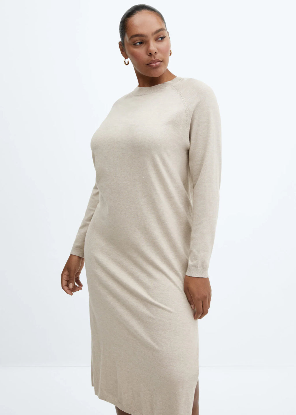 Vestido punto cuello redondo