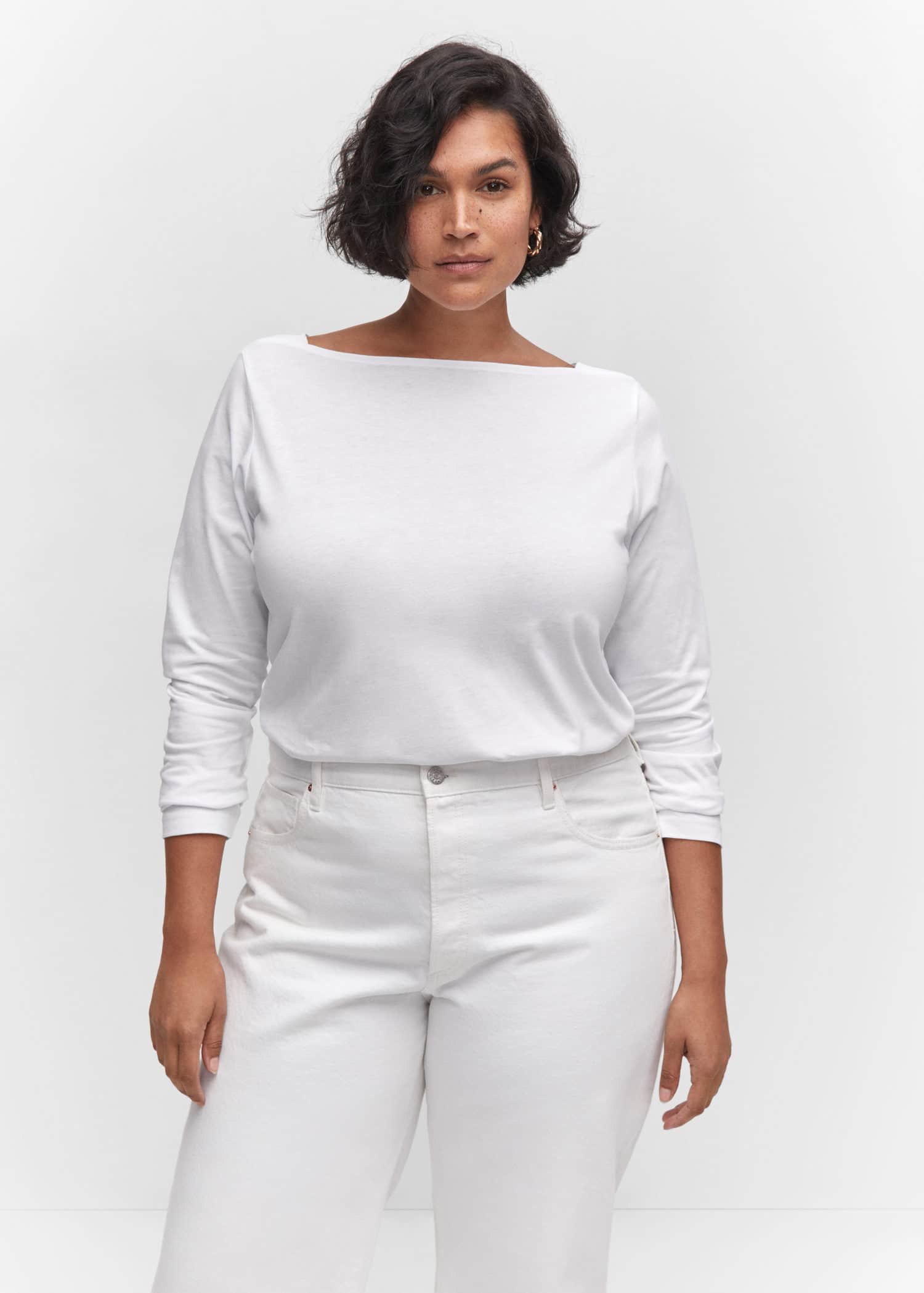 Camiseta cuello barco algodón