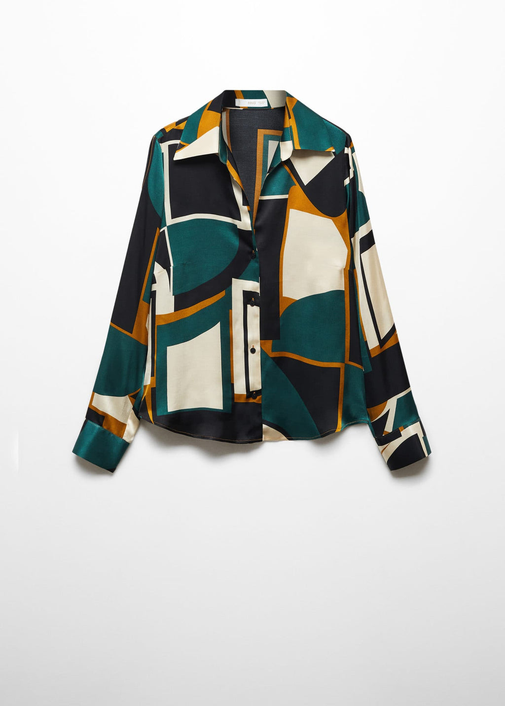 Camisa satinada estampado geométrico