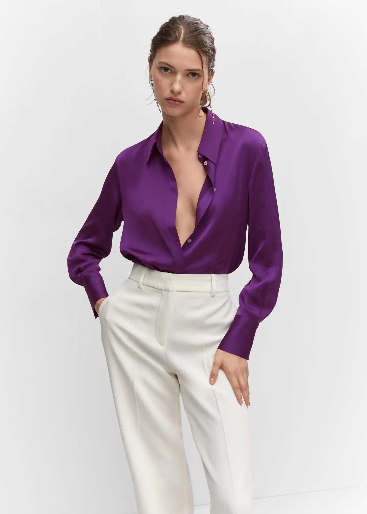 Camisa fluida satinada