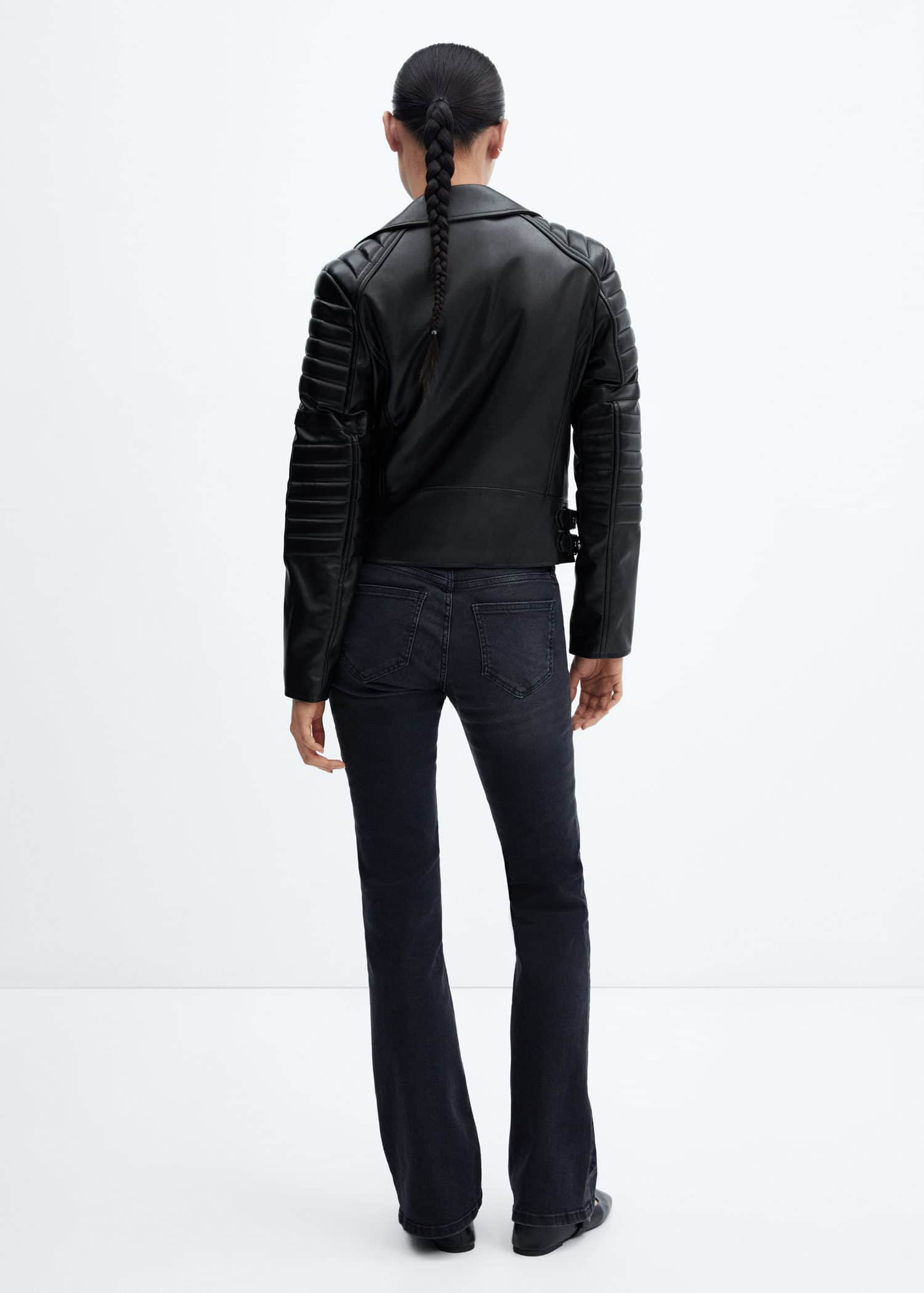 Chaqueta biker efecto piel