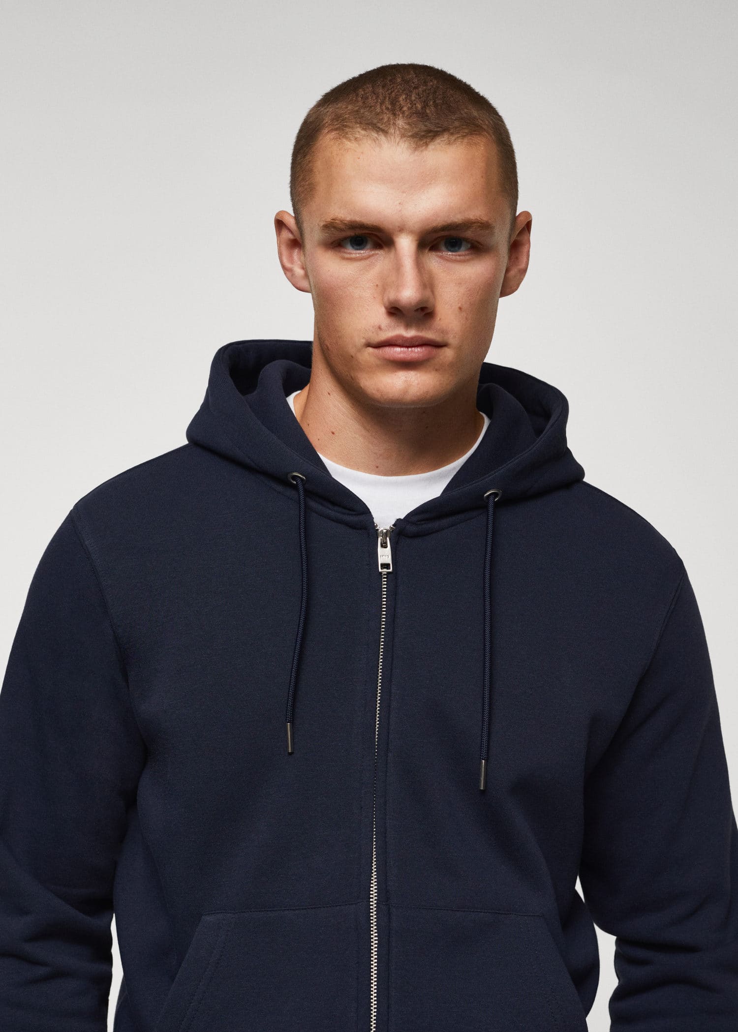 Sudadera algodón capucha cremallera