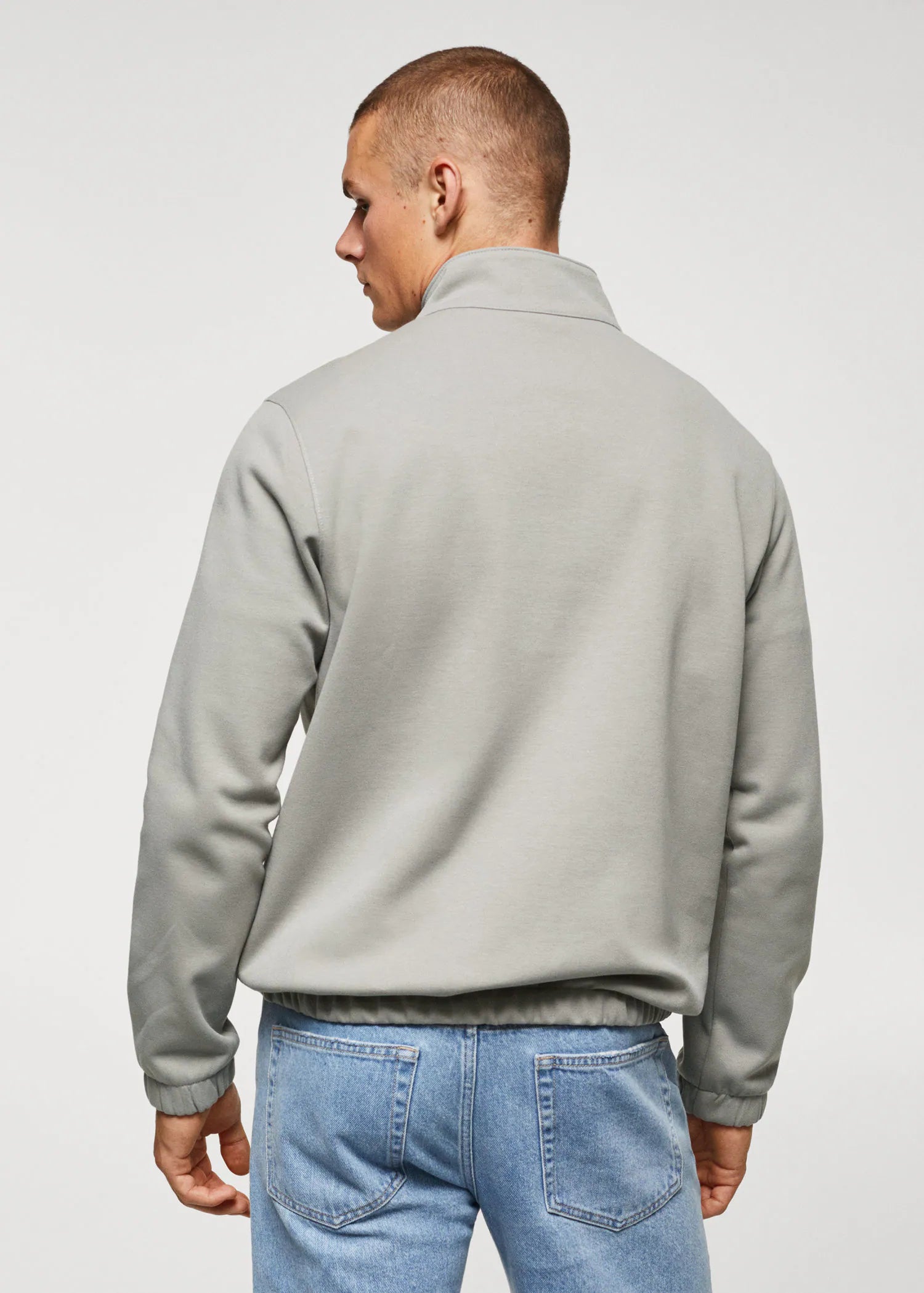 Sudadera algodón cuello cremallera