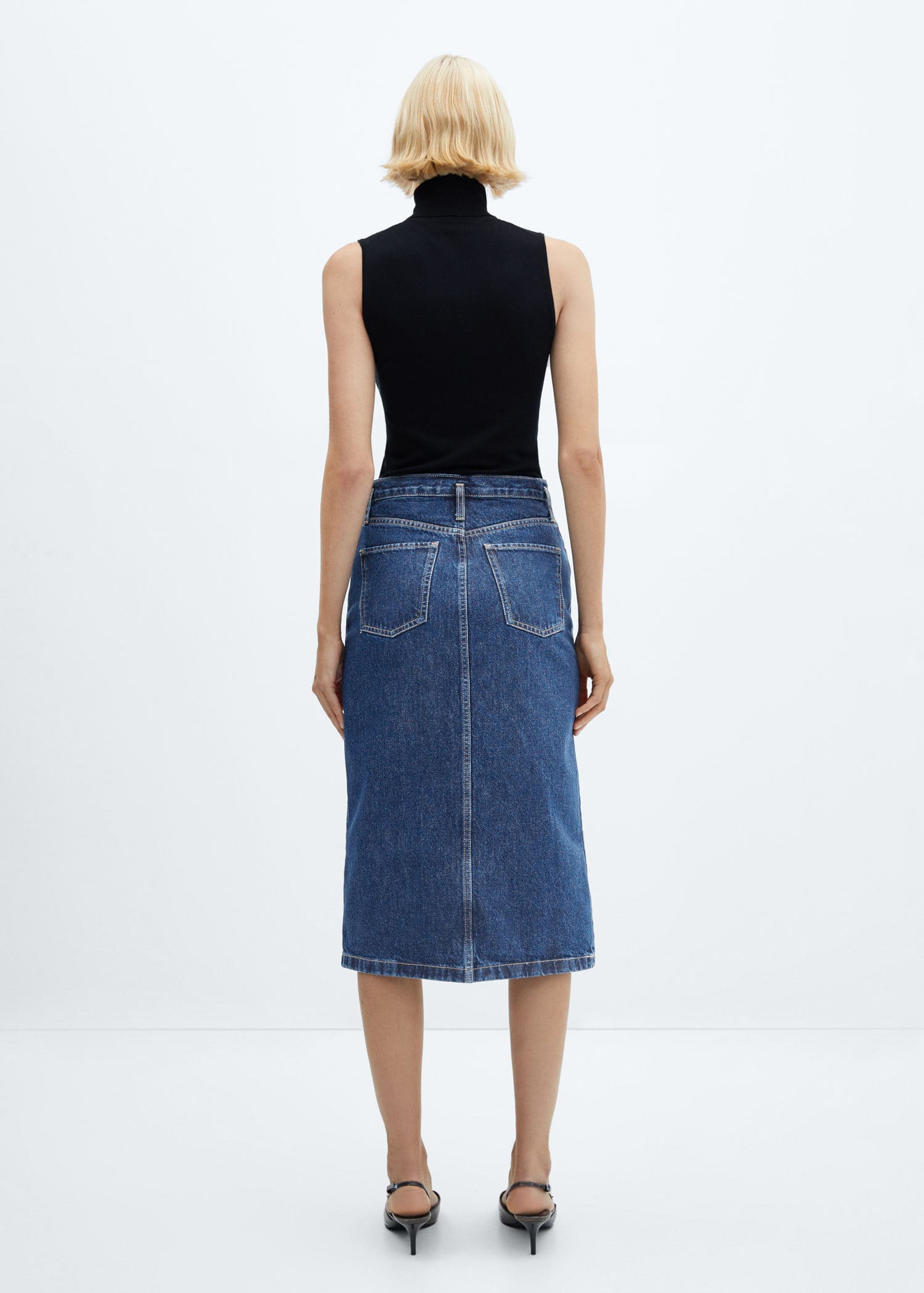 Falda midi vaquera
