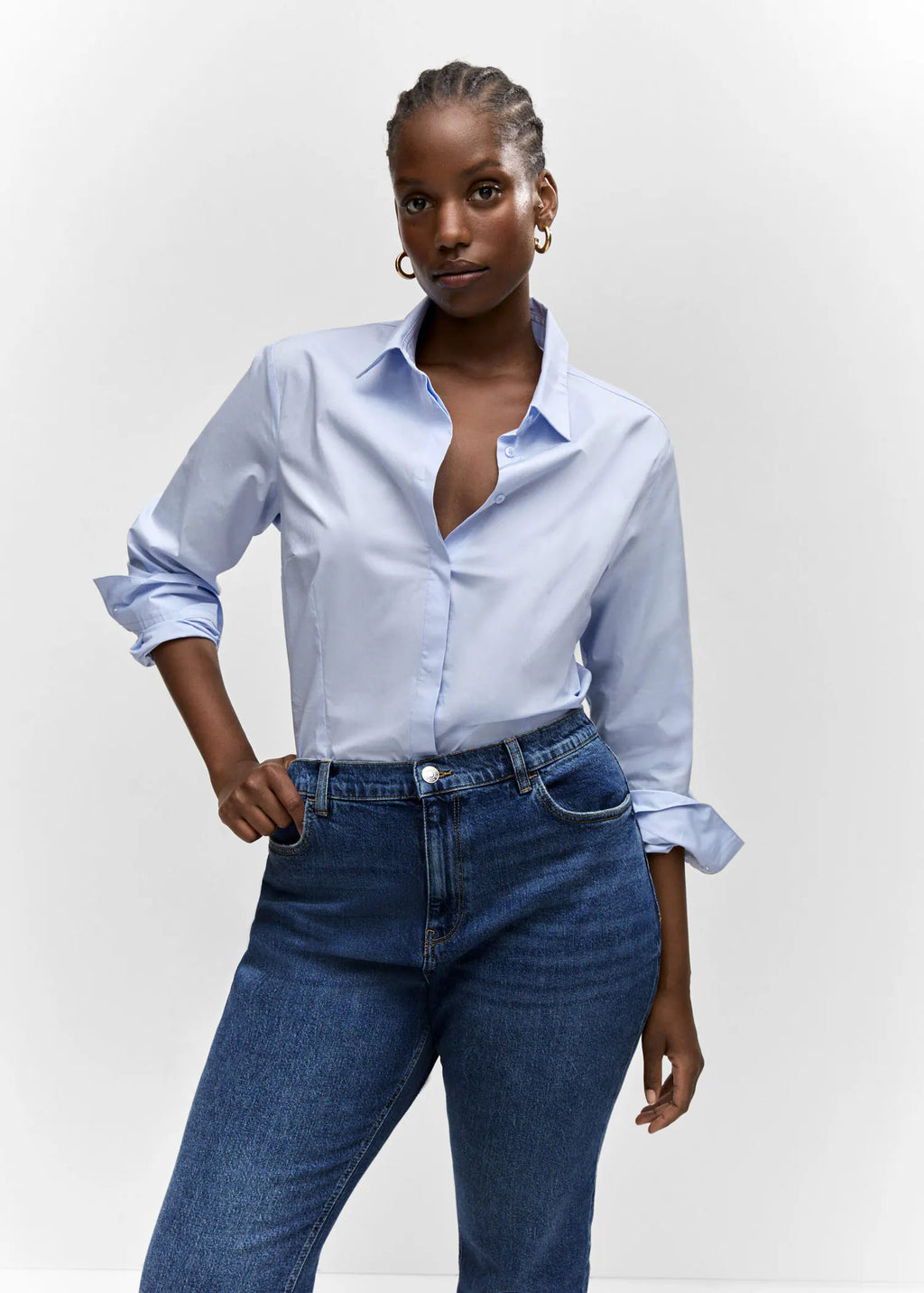 Jeans mom confort tiro alto