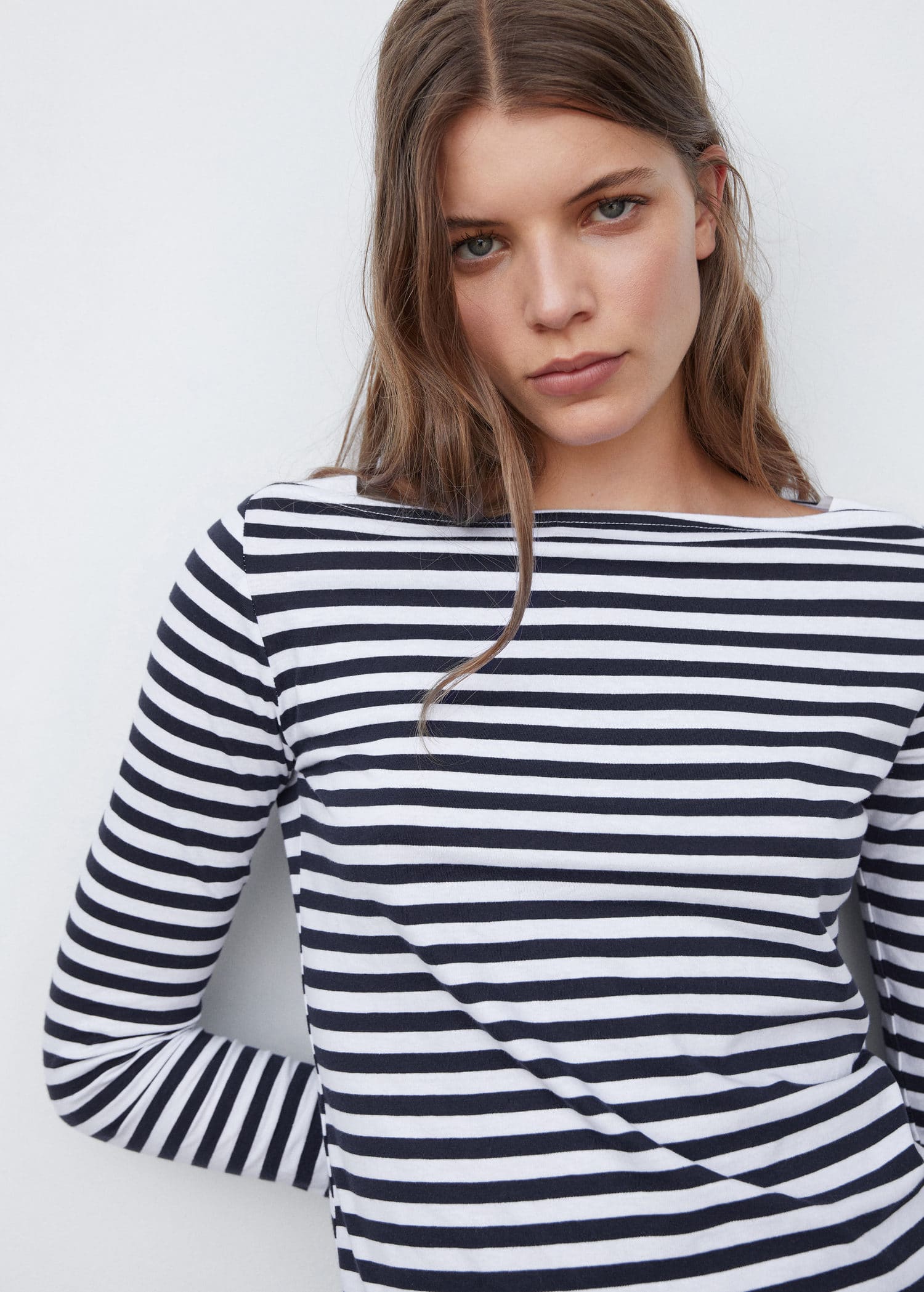Camiseta cuello barco algodón