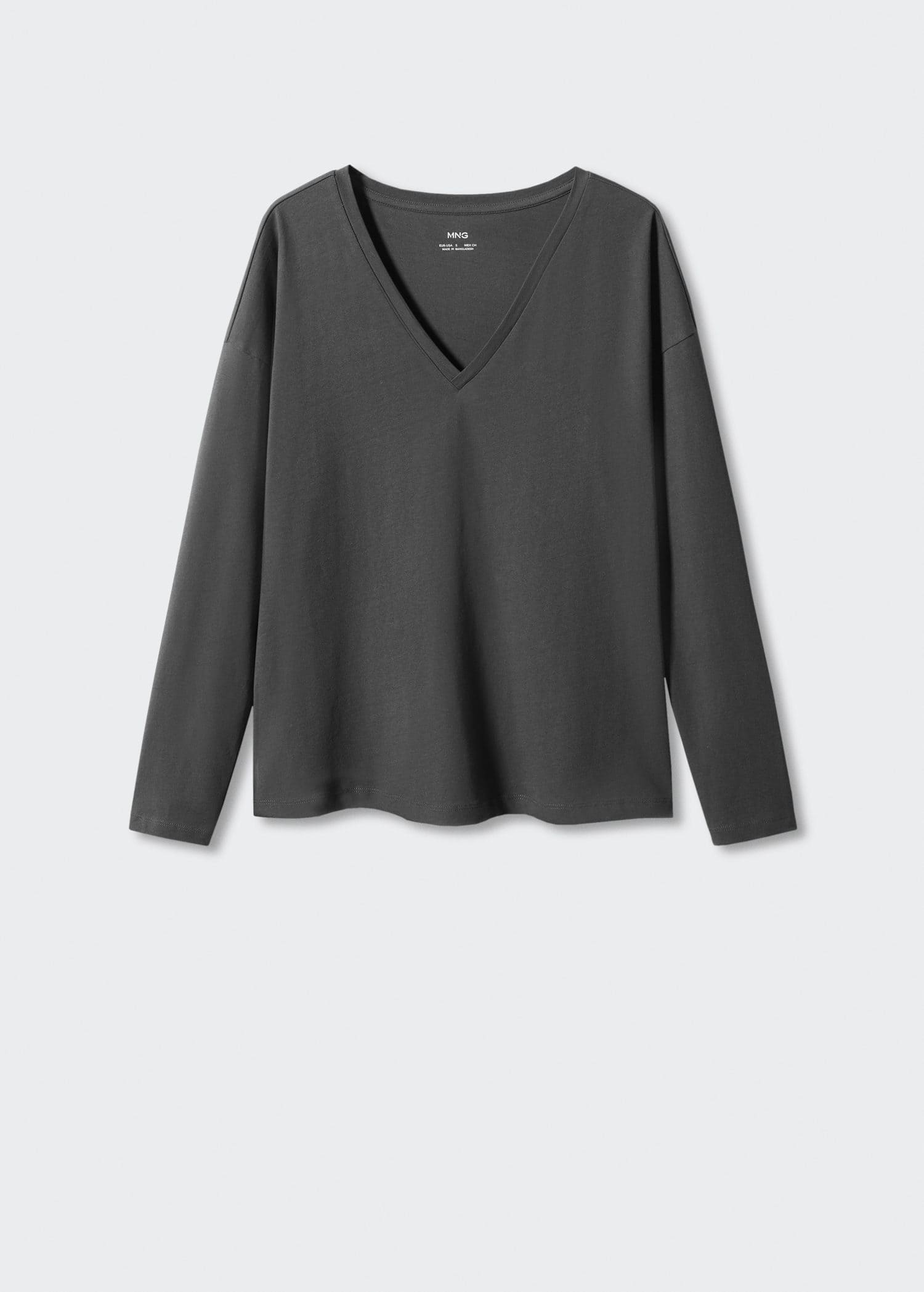 Camiseta algodón cuello pico