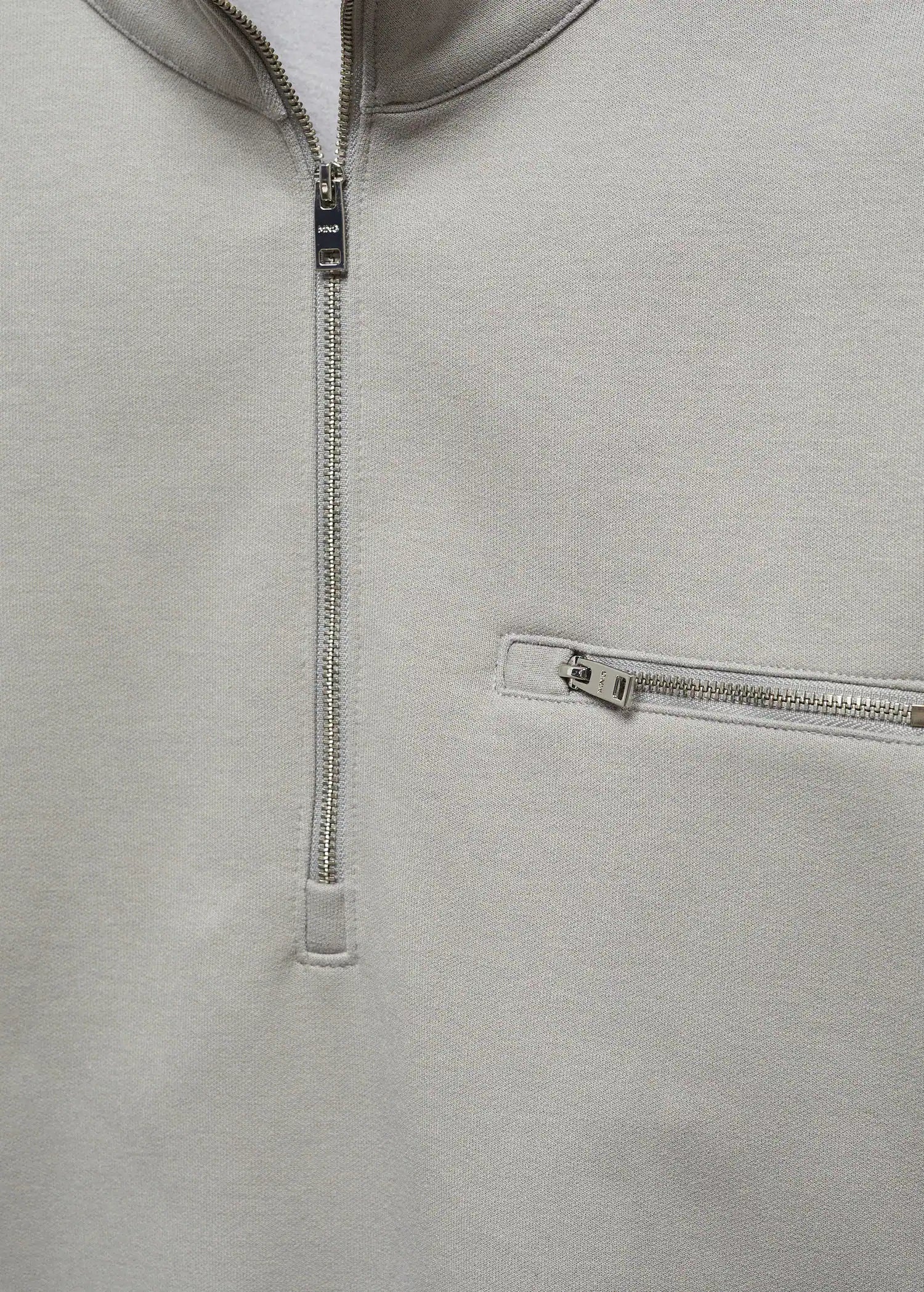 Sudadera algodón cuello cremallera