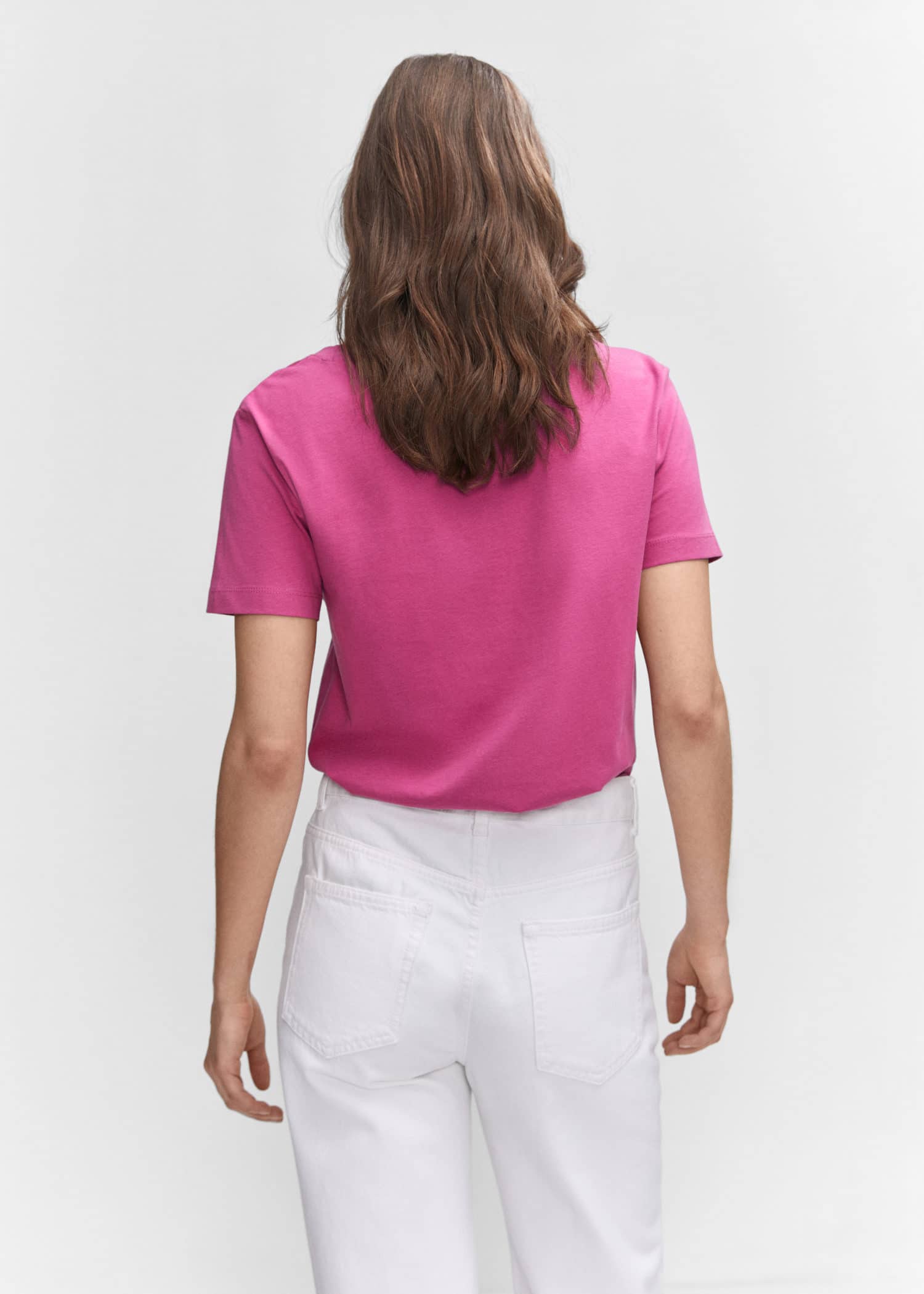 Camiseta algodón cuello pico