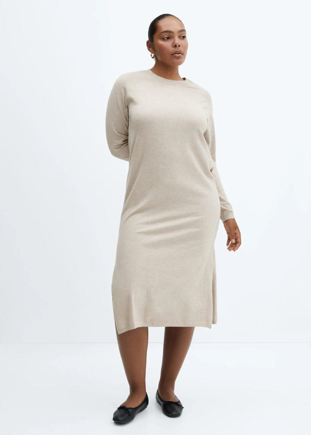 Vestido punto cuello redondo