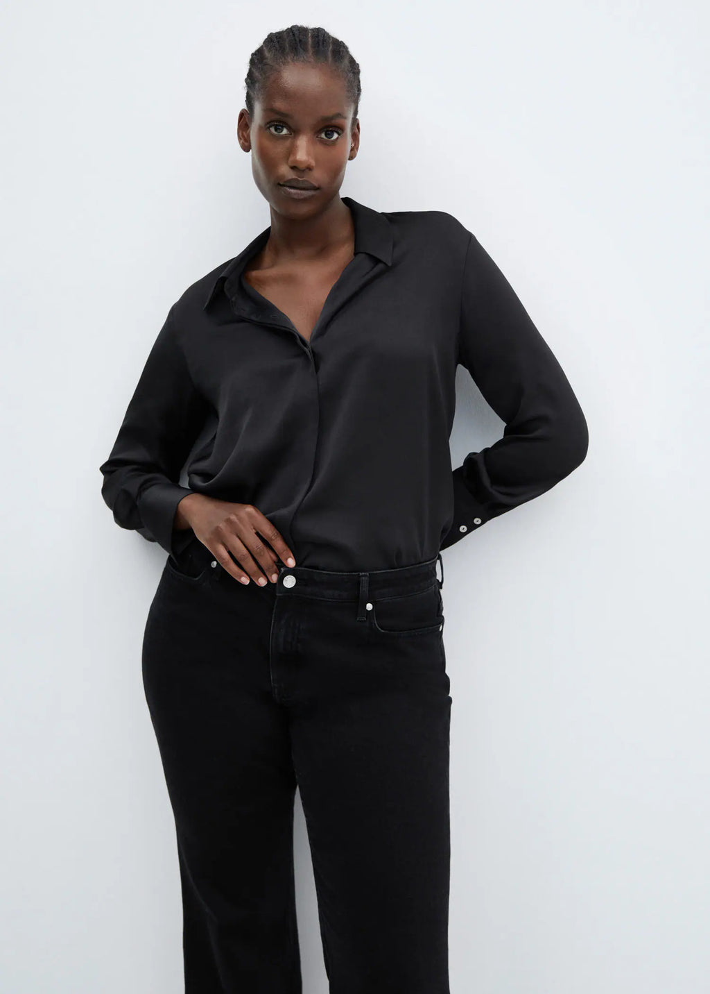 Camisa fluida satinada
