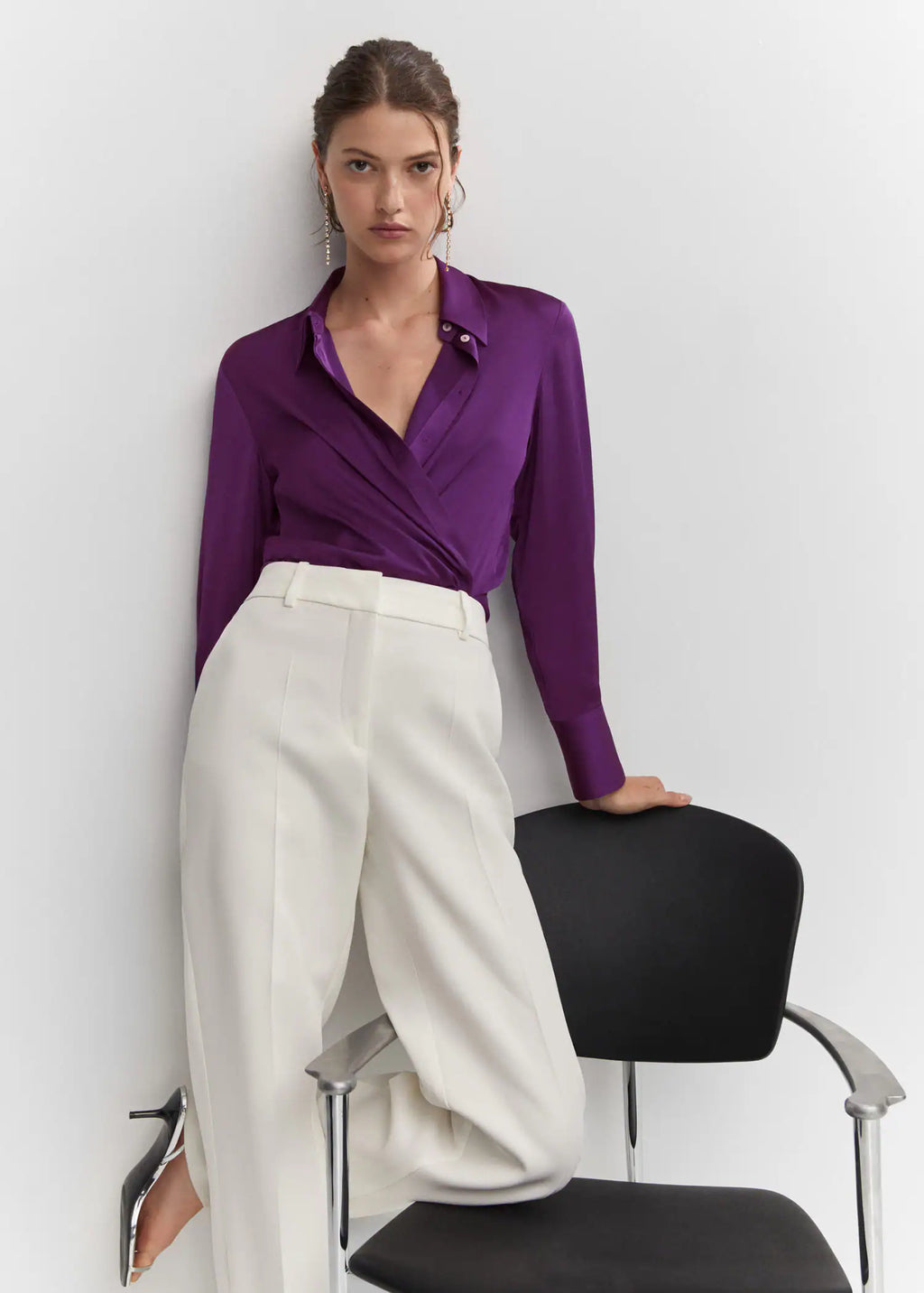 Camisa fluida satinada