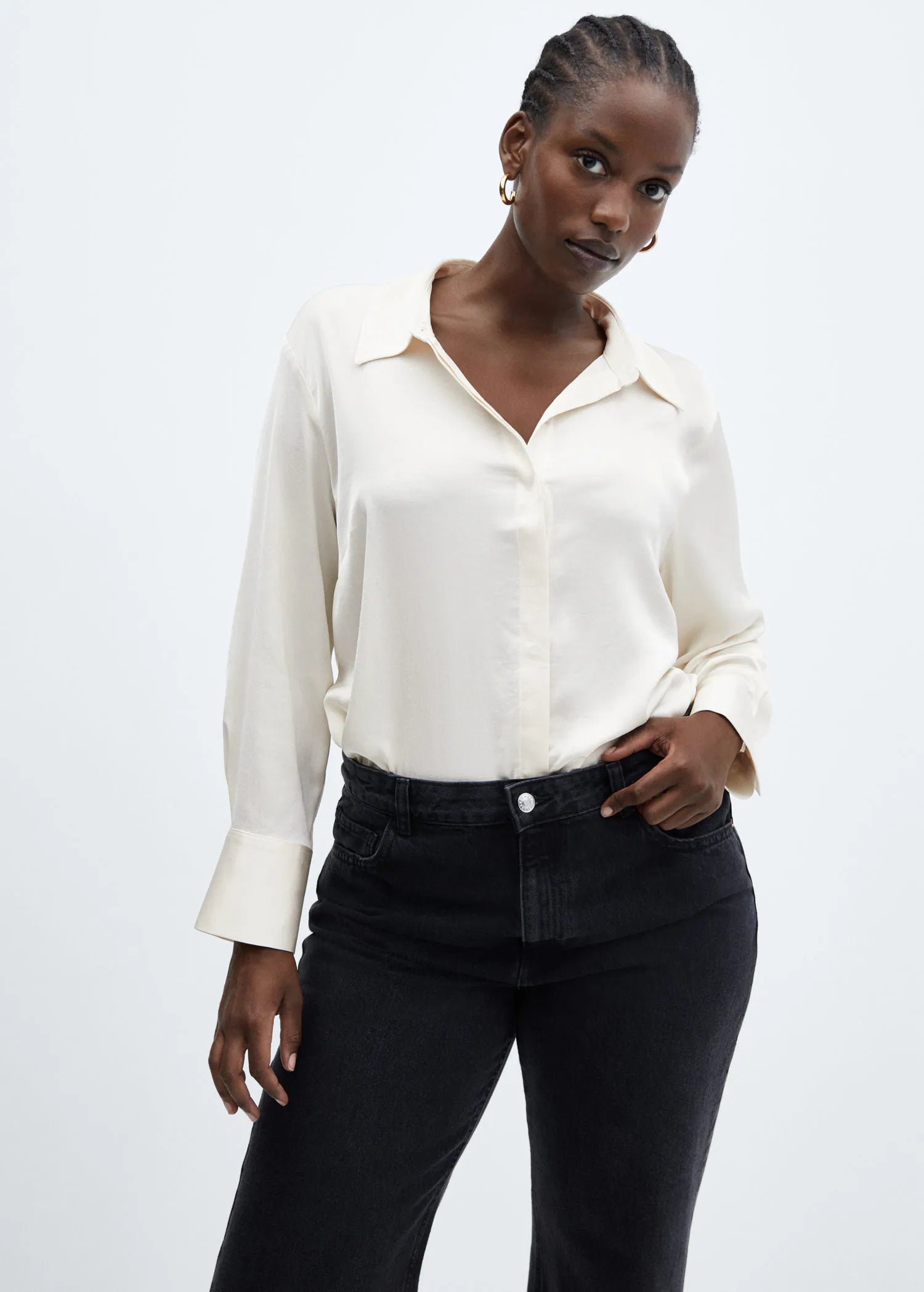 Camisa fluida satinada