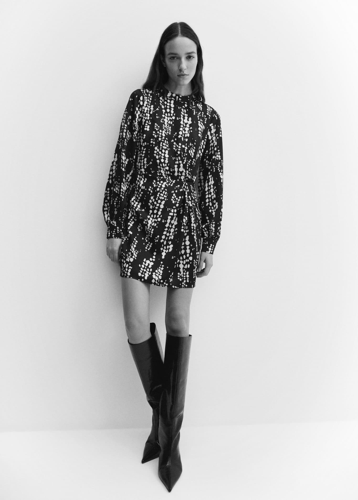 Vestido estampado pliegue