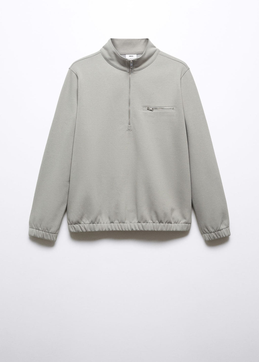 Sudadera algodón cuello cremallera