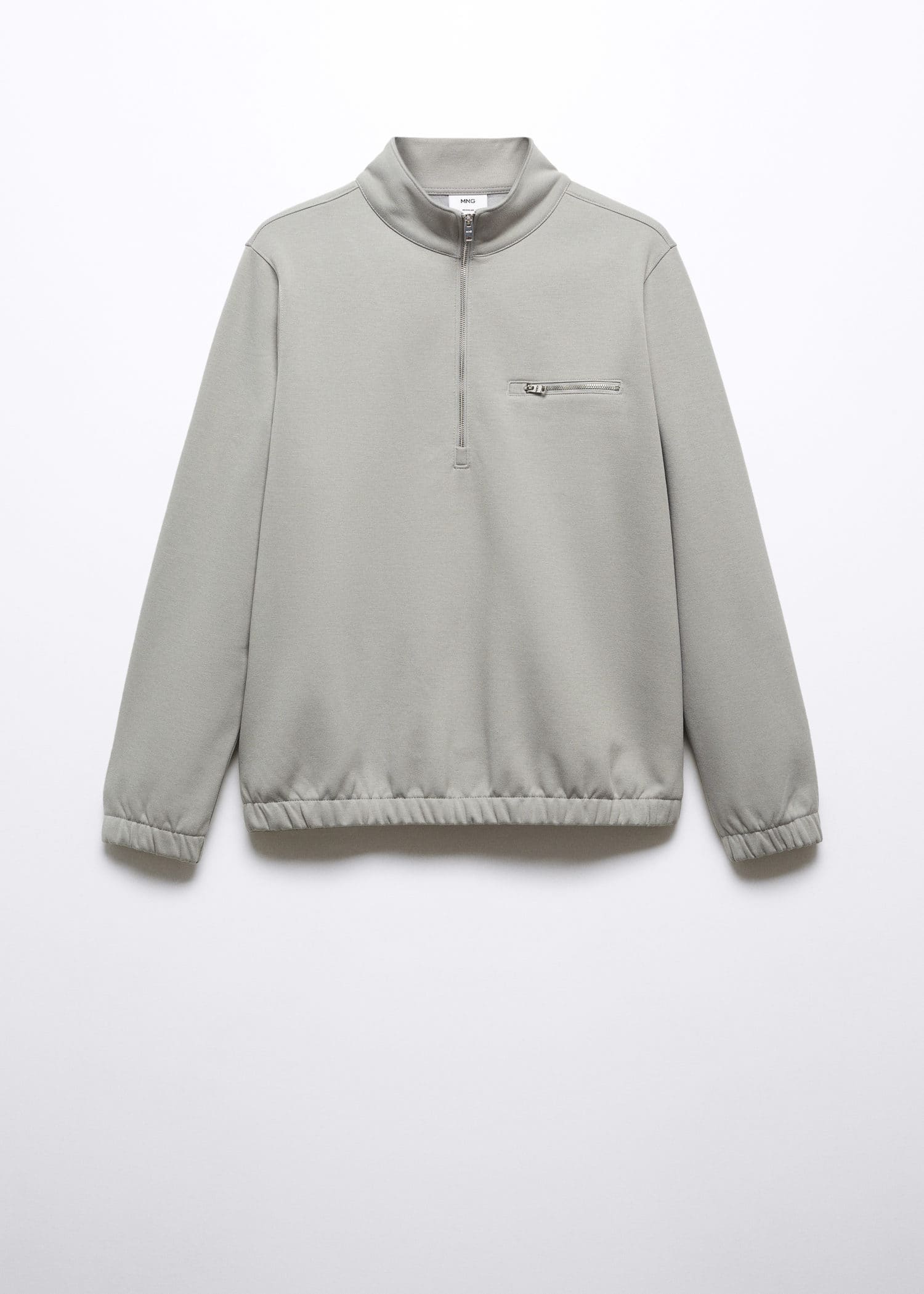 Sudadera algodón cuello cremallera