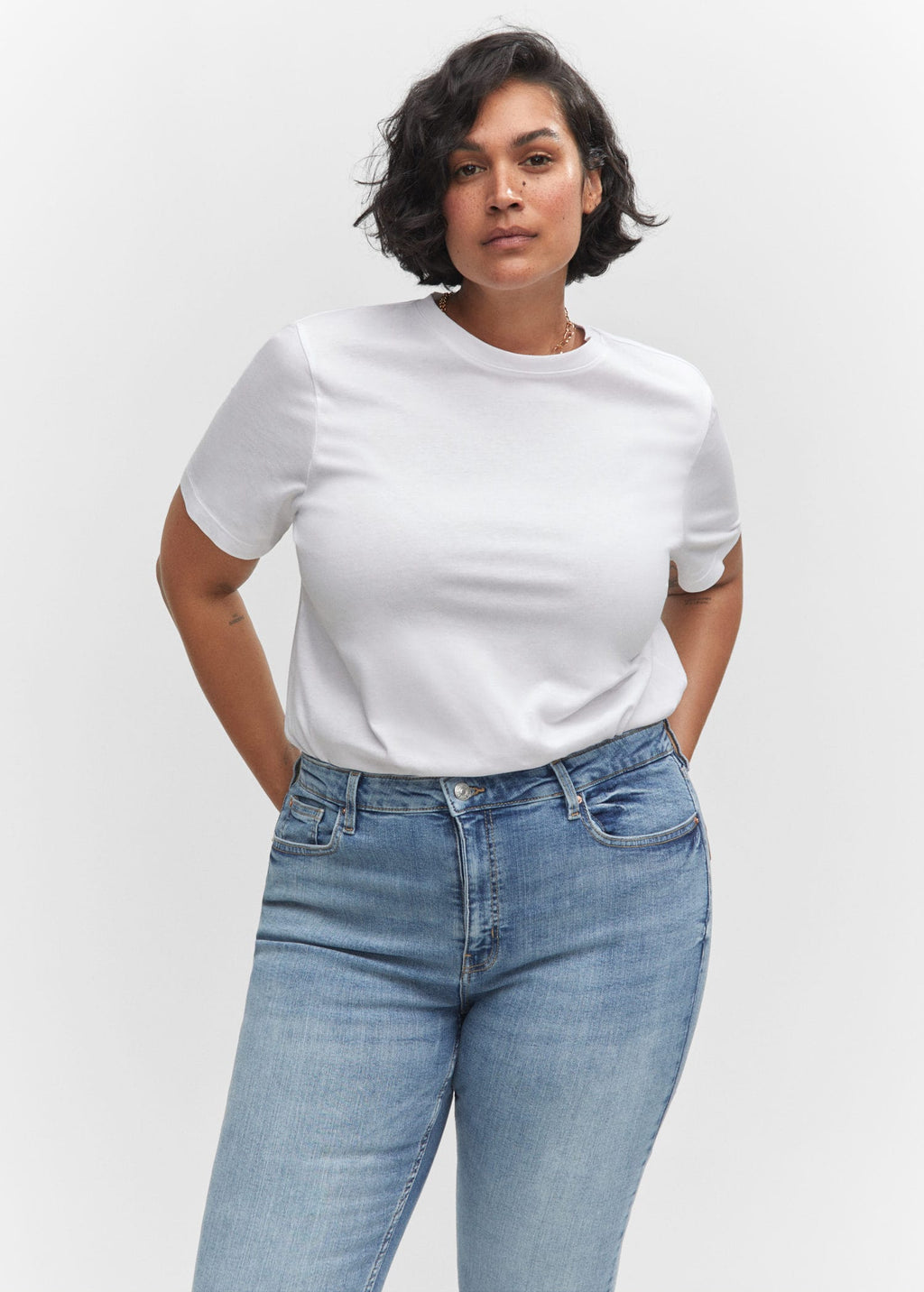 Jeans skinny tiro alto