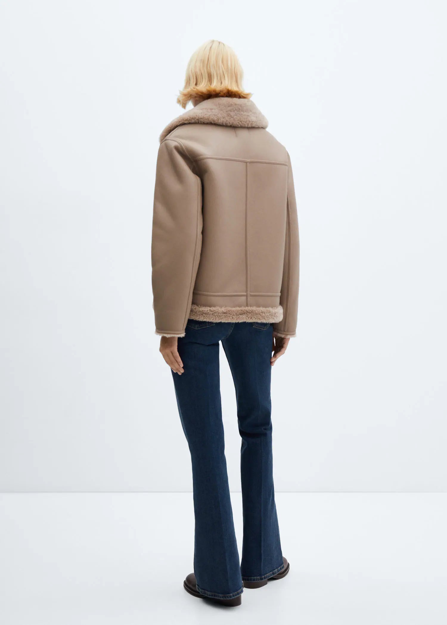 Chaqueta doble faz efecto piel