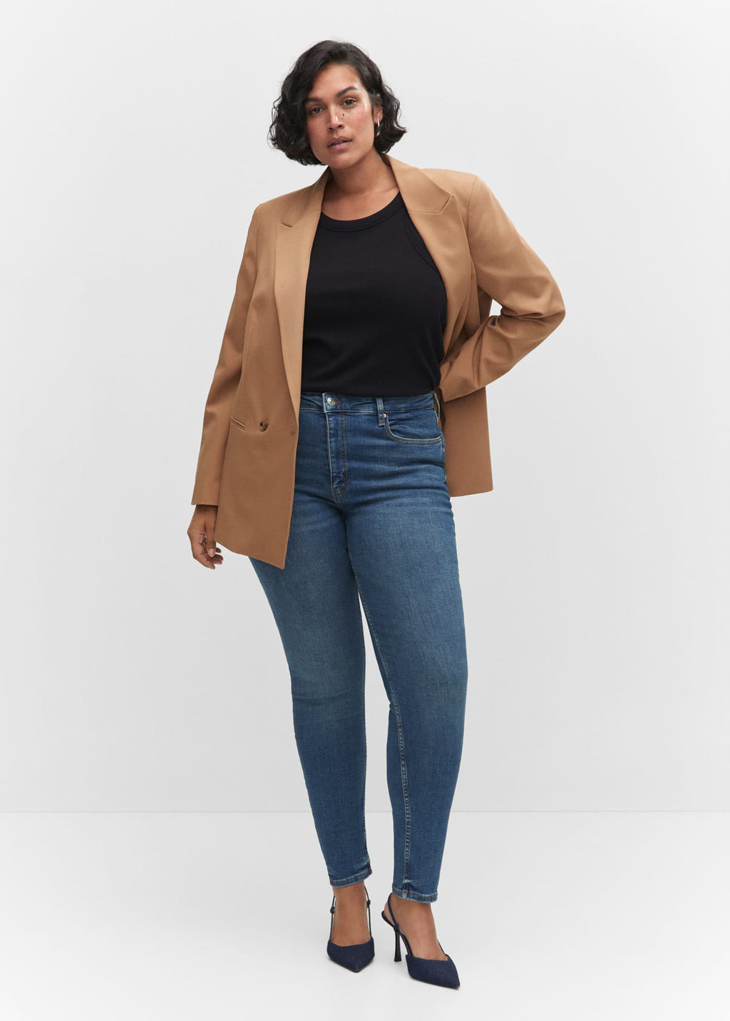 Jeans skinny tiro alto
