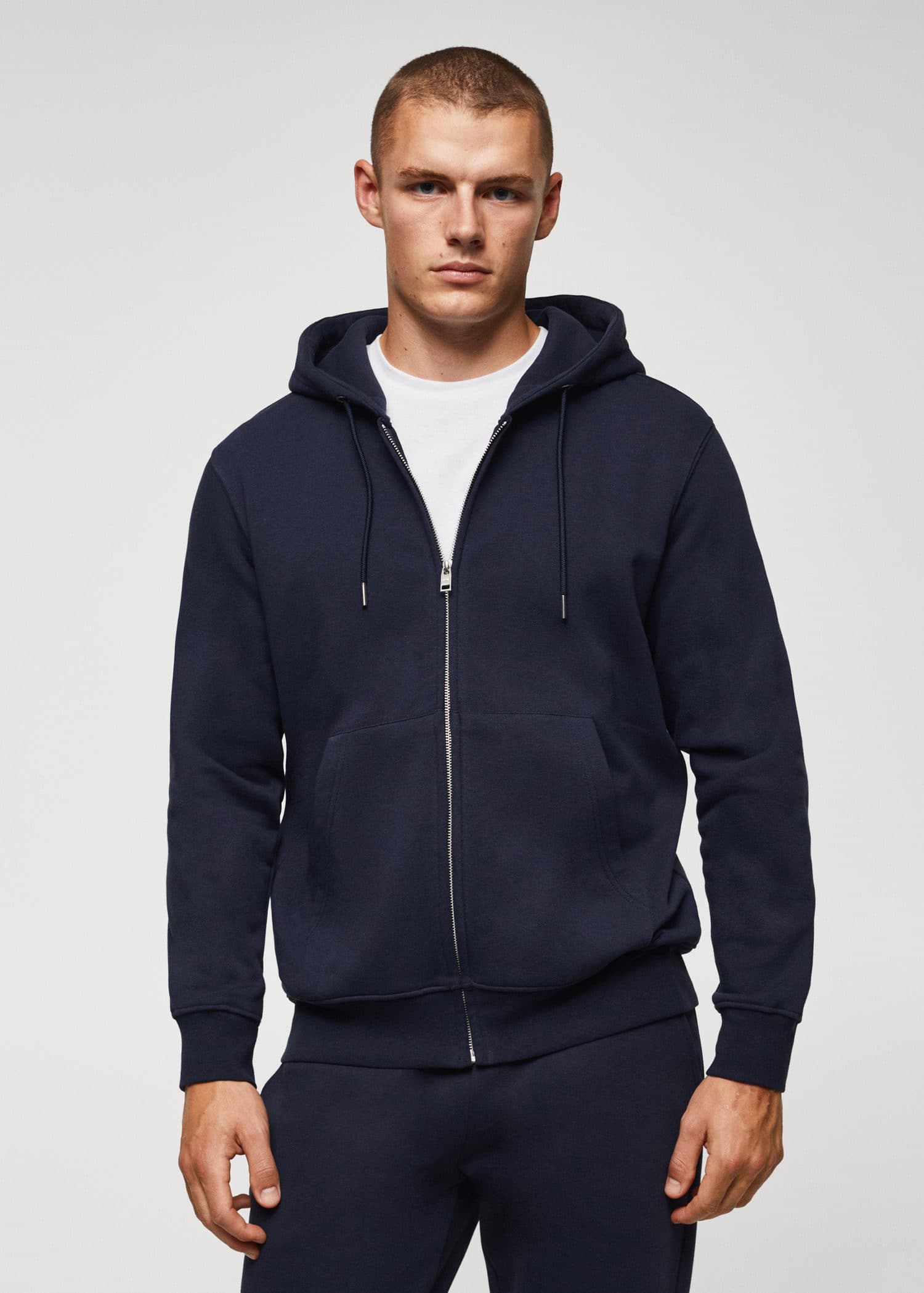 Sudadera algodón capucha cremallera