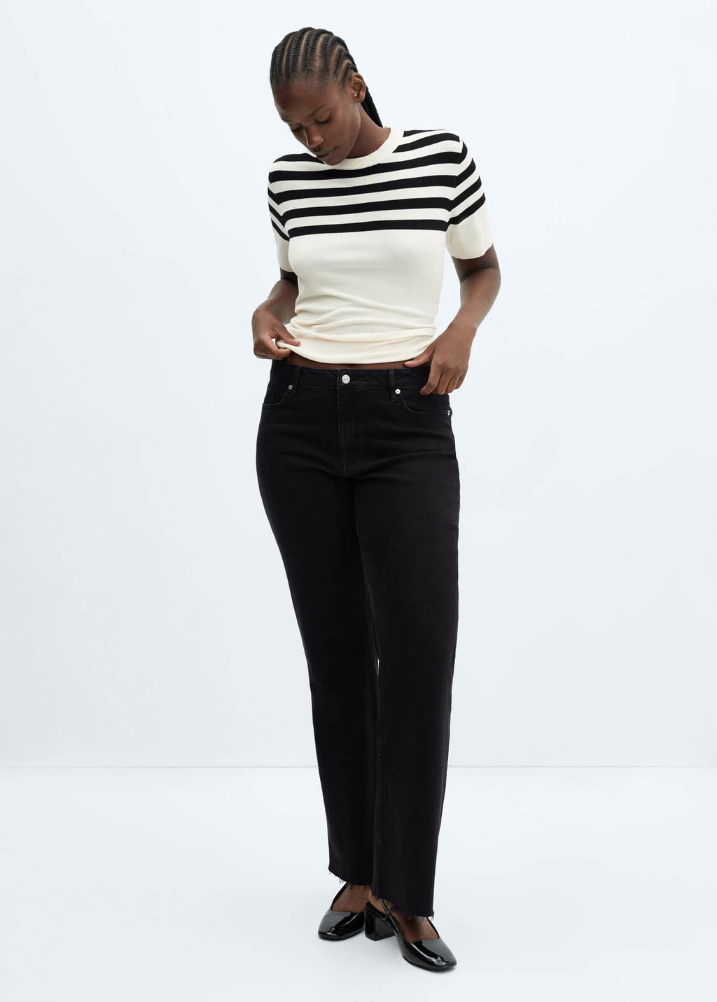 Jeans flare tiro medio