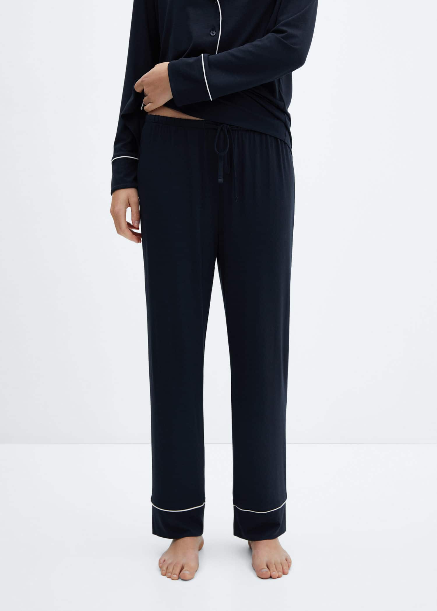 Pantalón pijama ribete contraste
