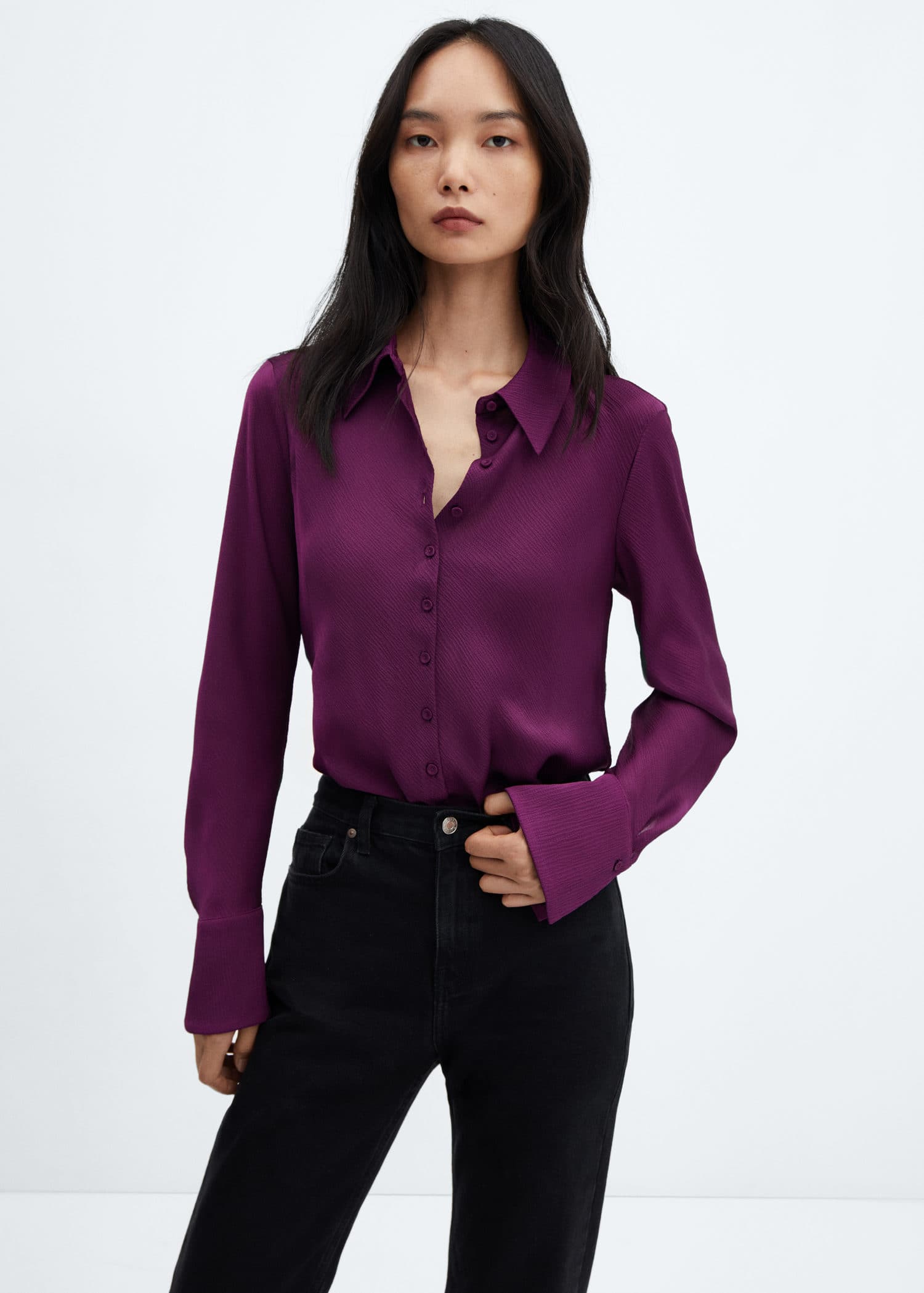 Camisa textura satinada