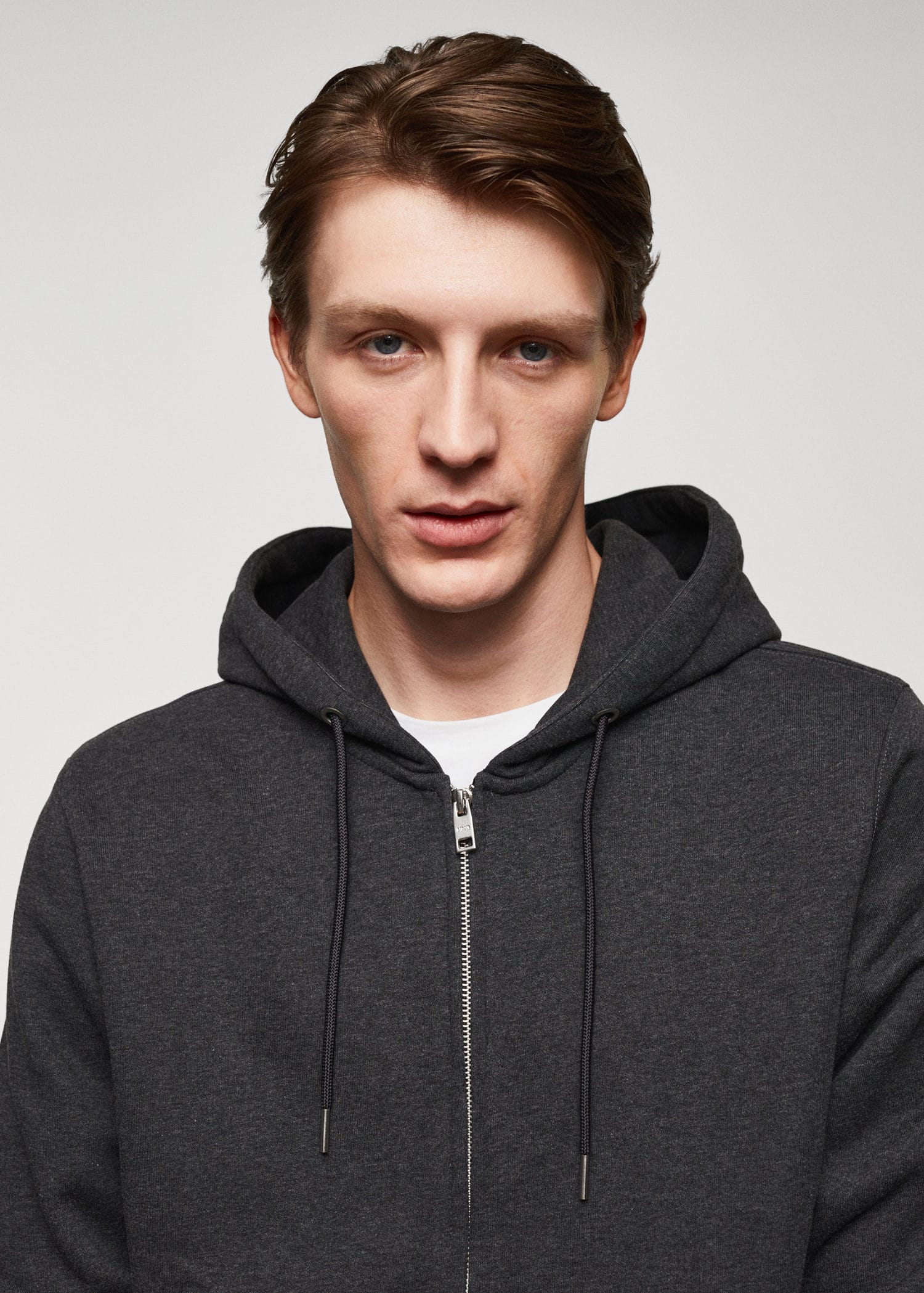 Sudadera algodón capucha cremallera